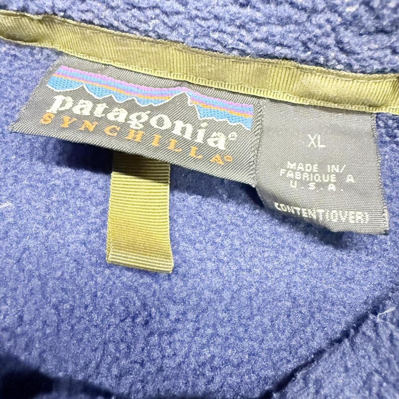 Patagonia VTG 90s Patagonia Synchilla navy blue fleece jacket full zip Size US XL / EU 56 / 4 - 7 Thumbnail