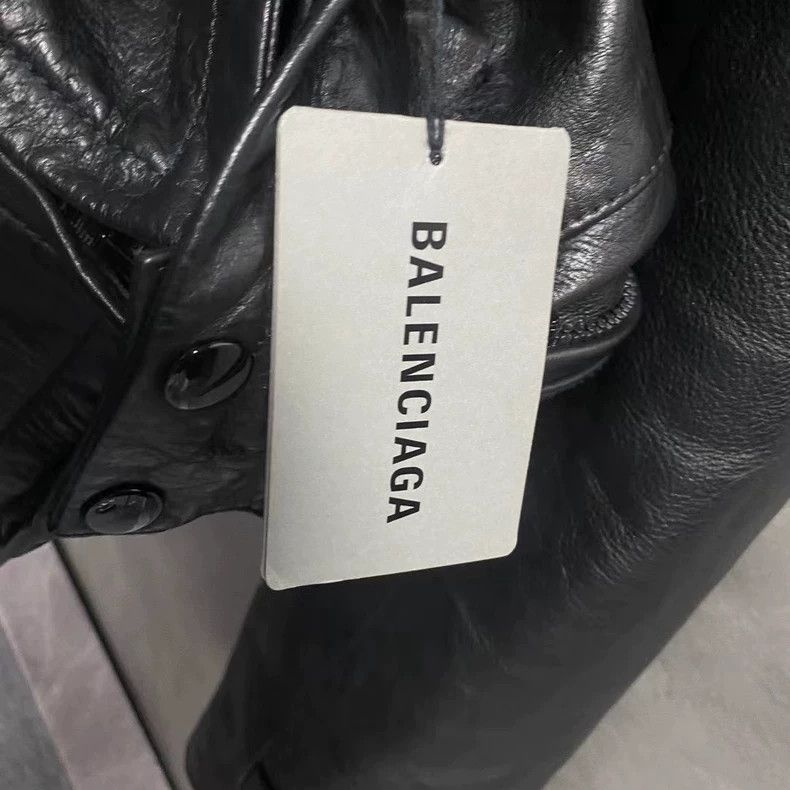 Balenciaga Balenciaga Black 3m Reflective Striped Leather Jacket Size US L / EU 52-54 / 3 - 4 Thumbnail