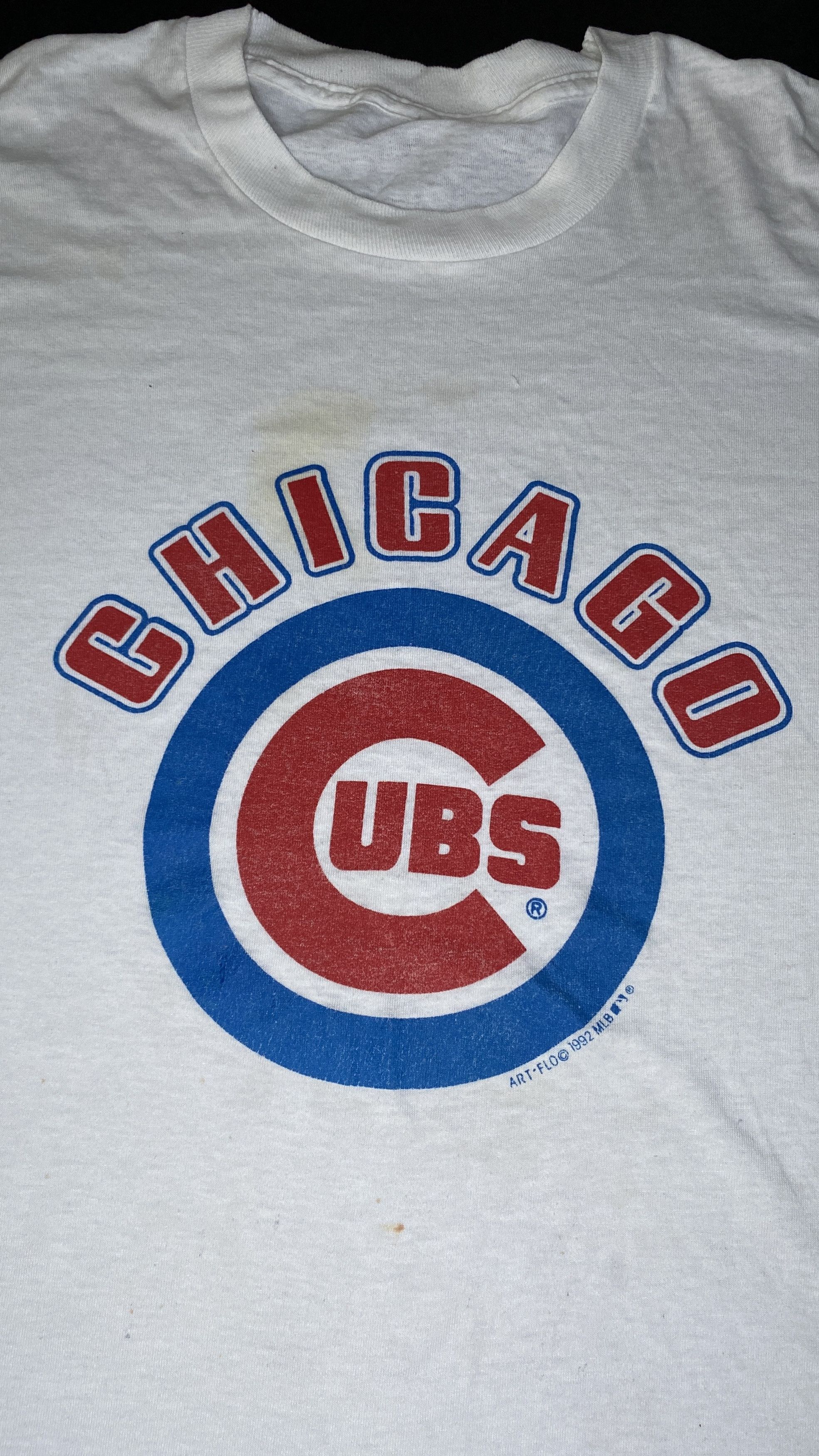 MLB 1992 Chicago Cubs MLB Distressed Thrashed Vintage Tee White Size US XL / EU 56 / 4 - 4 Thumbnail