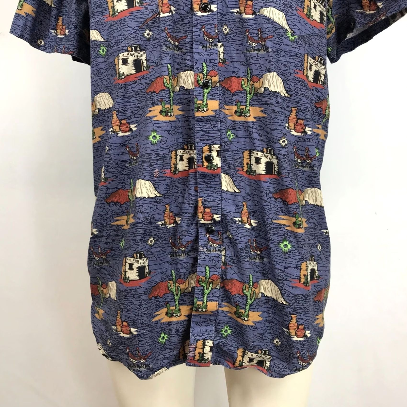Denime ROCK & ROLL DENIM Men XL Blue Short Sleeve Button-Up Shirt Size US 36 / EU 52 - 3 Thumbnail