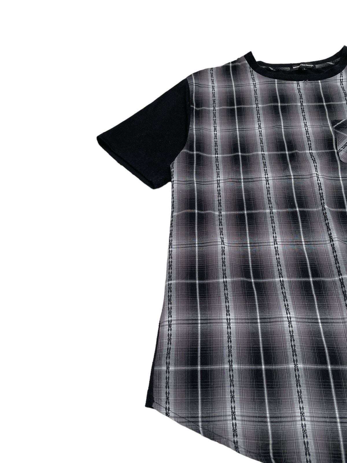 Japanese Brand × semanticdesign Rare Vintage Semantic Design Checkered Pocket T-shirt 2000s Size US L / EU 52-54 / 3 - 5 Thumbnail