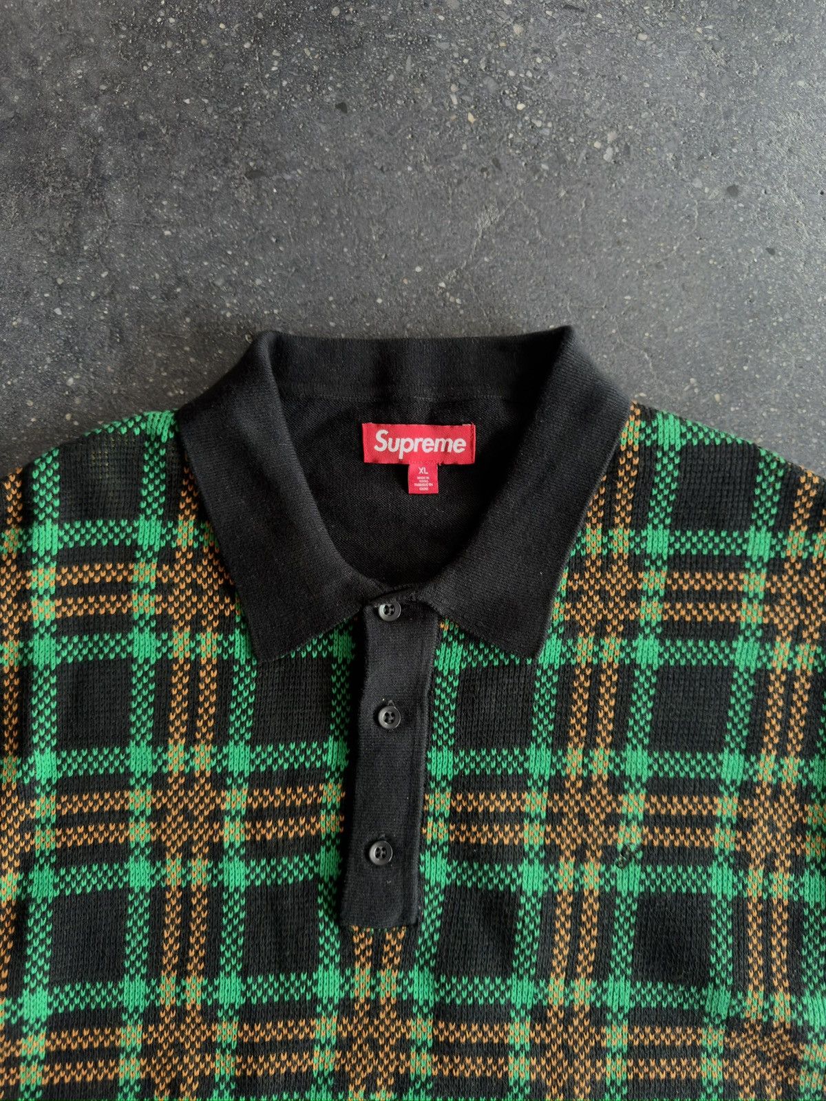 Supreme Supreme Plaid Knit S/S Polo Size US XL / EU 56 / 4 - 2 Thumbnail