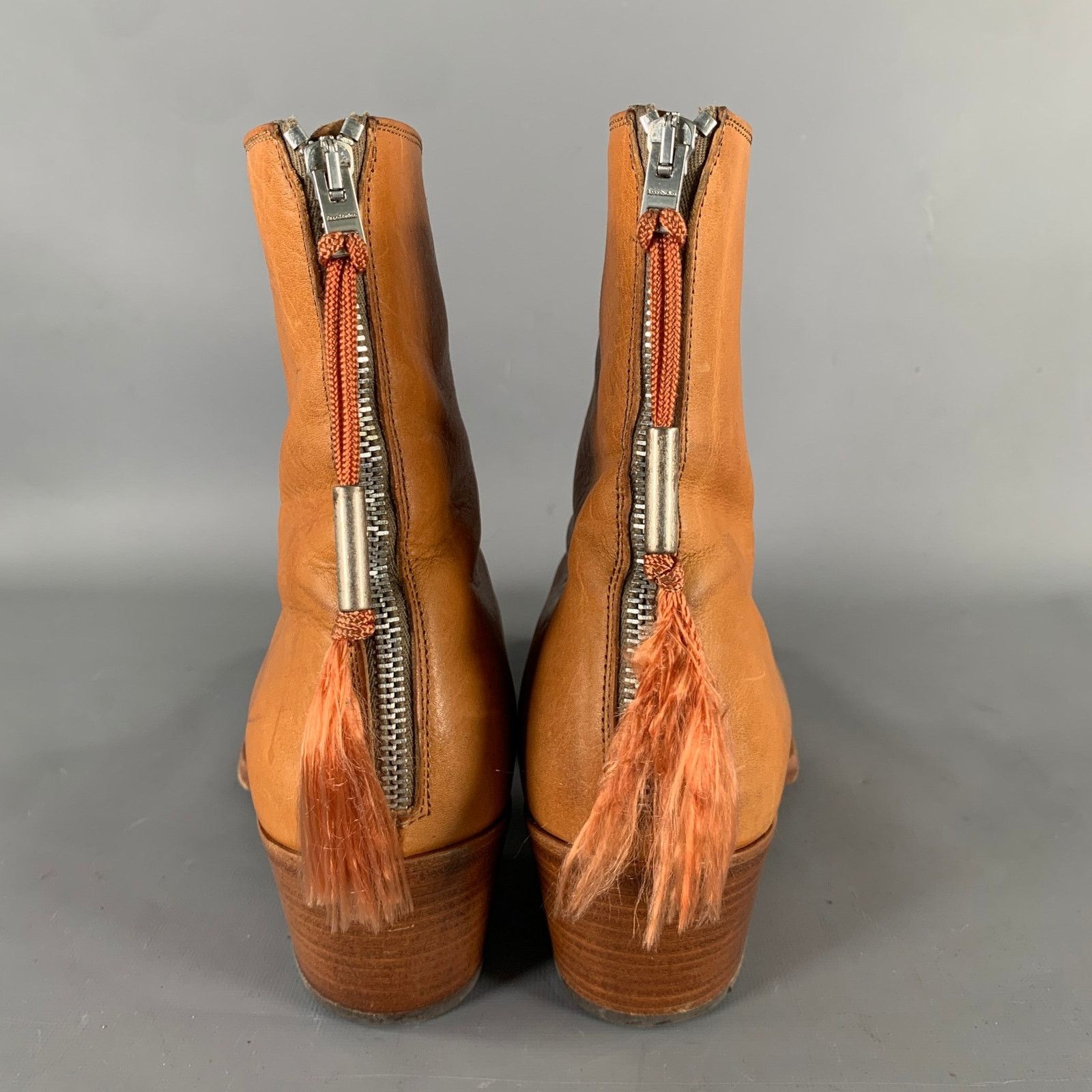 Acne Studios ACNE Size 8 Brown Crackled Leather Ankle Boots Size US 8 / EU 41 - 3 Thumbnail