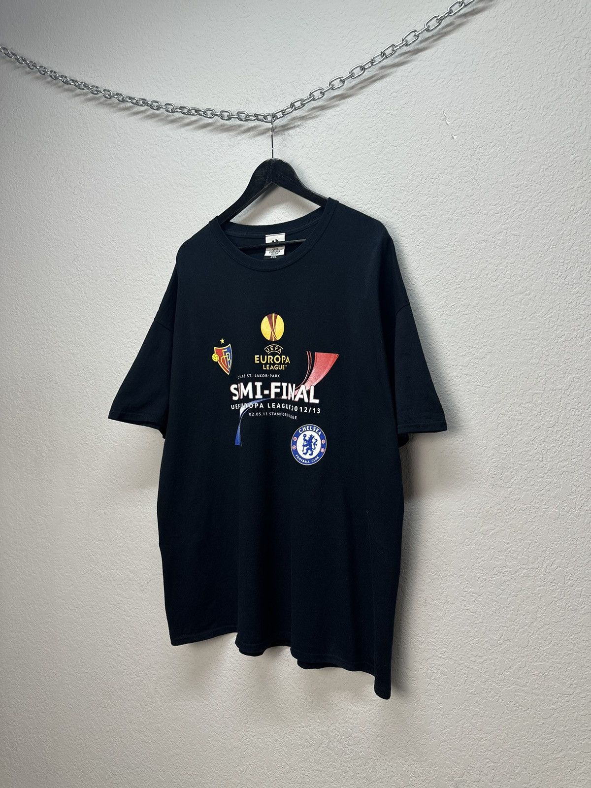 UEFA Vintage Jersey 2012/13 FINAL Chelsea Benfica t-shirt Basel Size US XXL / EU 58 / 5 - 2 Thumbnail