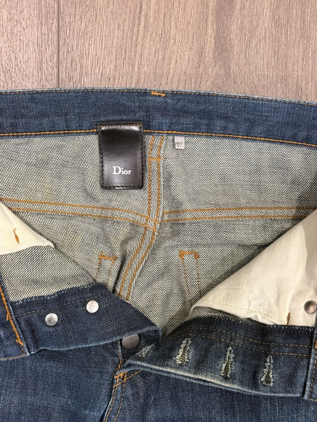 Dior Raw Blue Dior Jeans Size US 27 - 3 Thumbnail