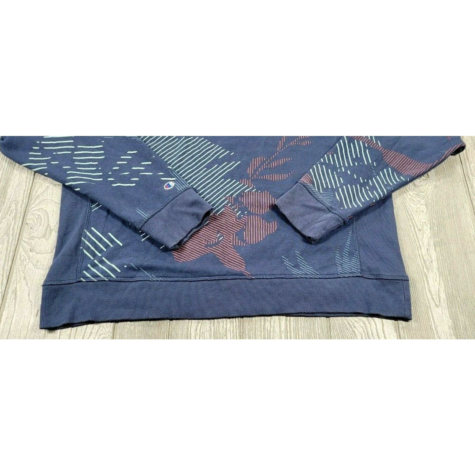 Champion Champion Heritage Sweatshirt Women's L Crew Neck Long Sleeve Print Blue Cotton Polyester Terry Heritage Floral Logo Retro All Seasons Size L / US 10 / IT 46 - 4 Thumbnail