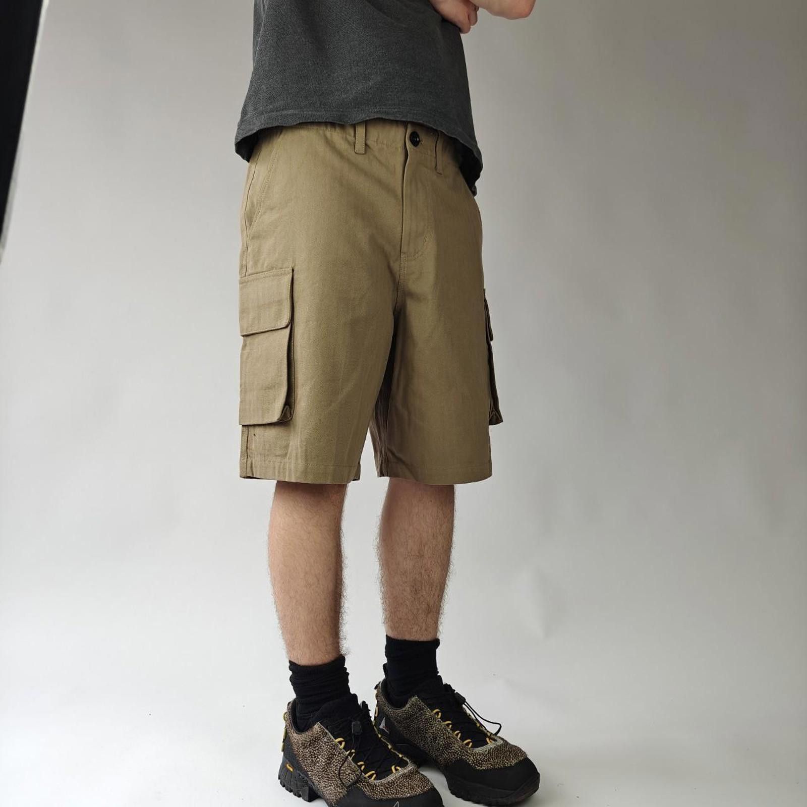 Other Khaki Wide Leg Herringbone Work Shorts Size US 32 / EU 48 - 6 Thumbnail