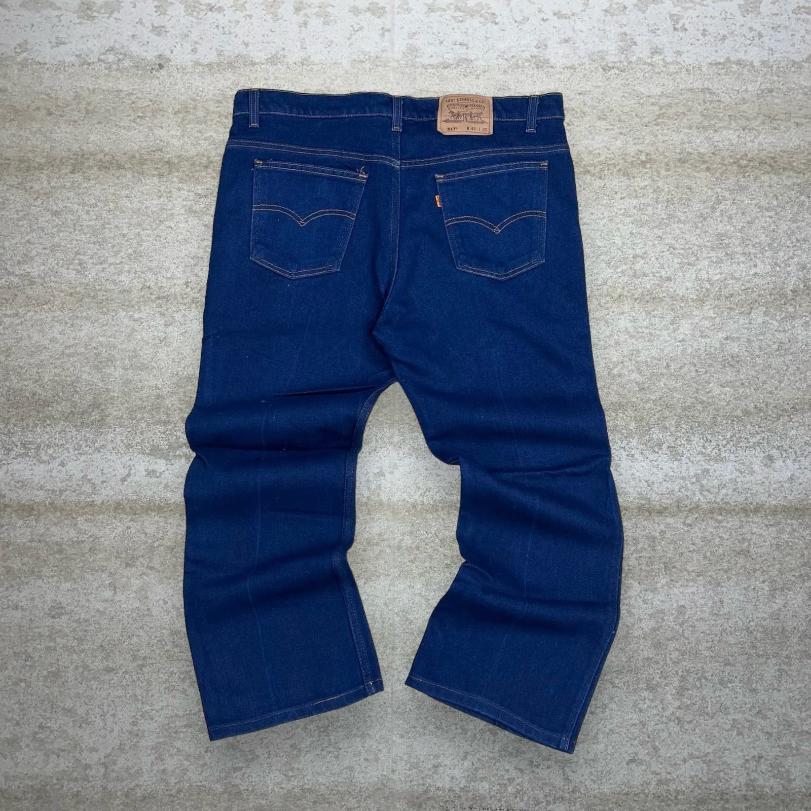 image of Crazy Vintage 90's Orange Tab Levis 517 Jeans Bootcut Flared in Blue, Men's (Size 40)