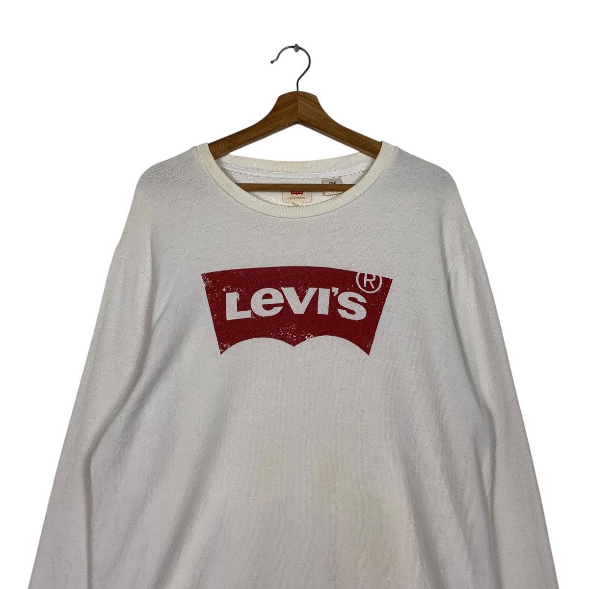 Levi's Levis White Big Logo Sweatshirt Size US M / EU 48-50 / 2 - 2 Thumbnail