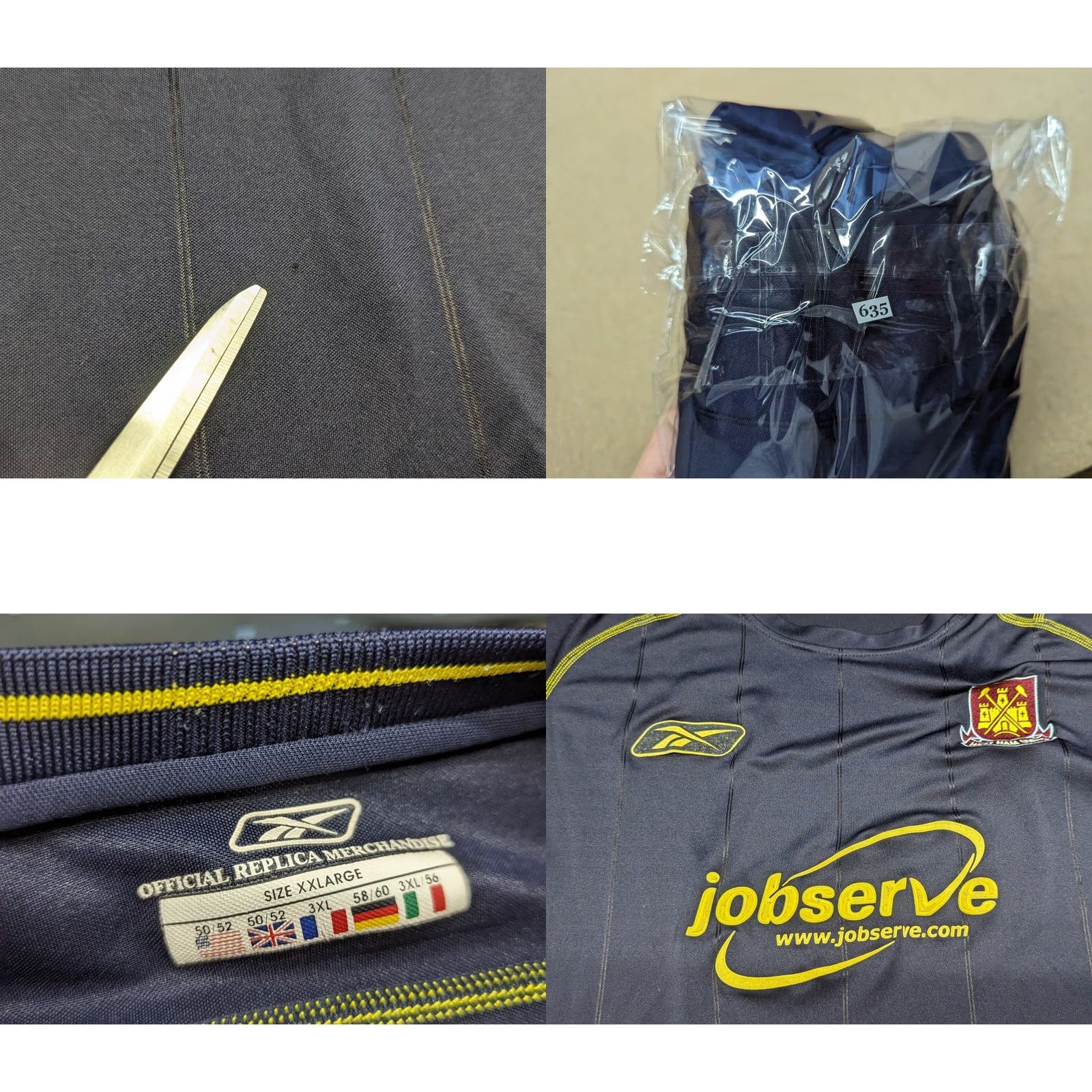 Reebok VINTAGE Reebok Jersey West Ham United 2XL Black Long Sleeve Footbal Mens Size US XXL / EU 58 / 5 - 8 Thumbnail