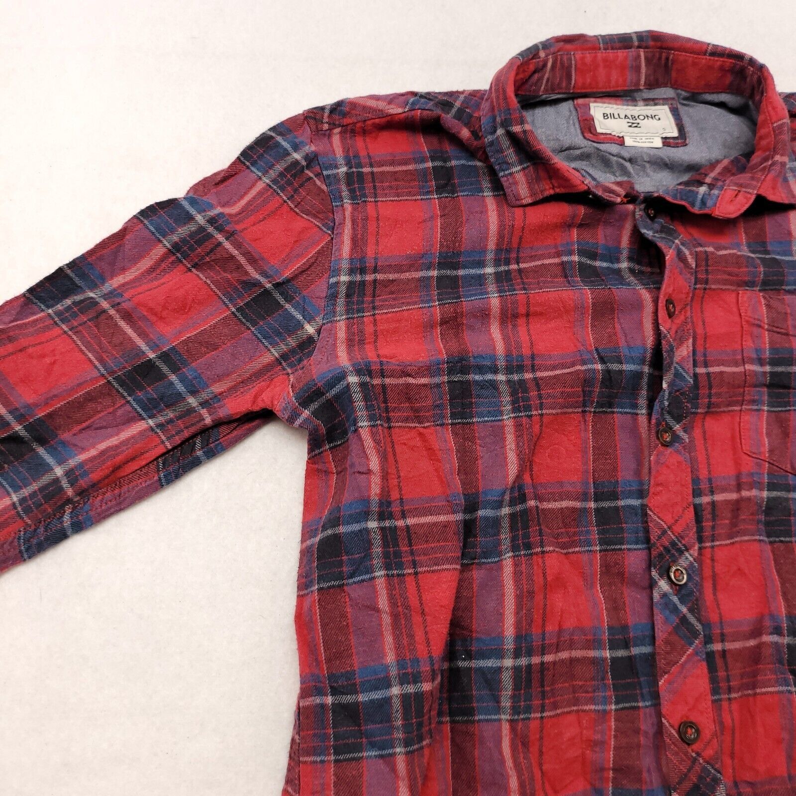 Billabong Billabong Tartan Flannel Shirt Mens Size Small S Red Blue Size US S / EU 44-46 / 1 - 3 Thumbnail