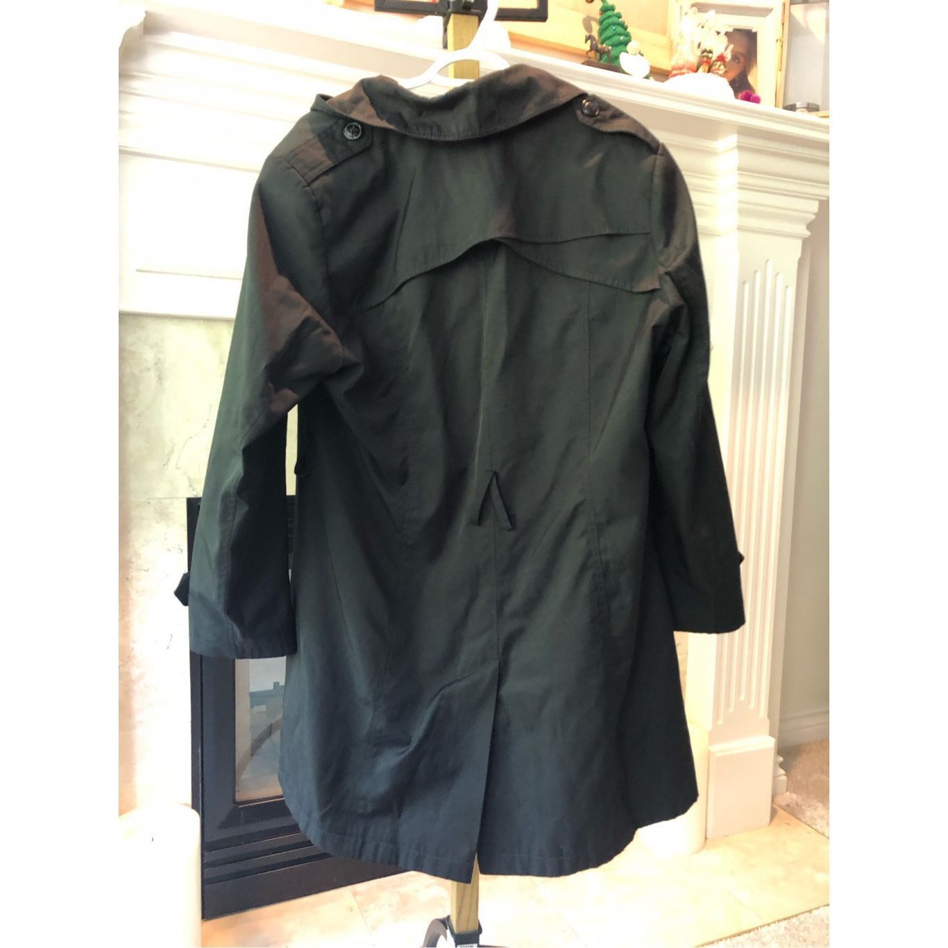 DKNY DKNY Women’s Classic Black Collared Button Up Rain Coat Tren Size XL / US 12-14 / IT 48-50 - 2 Thumbnail