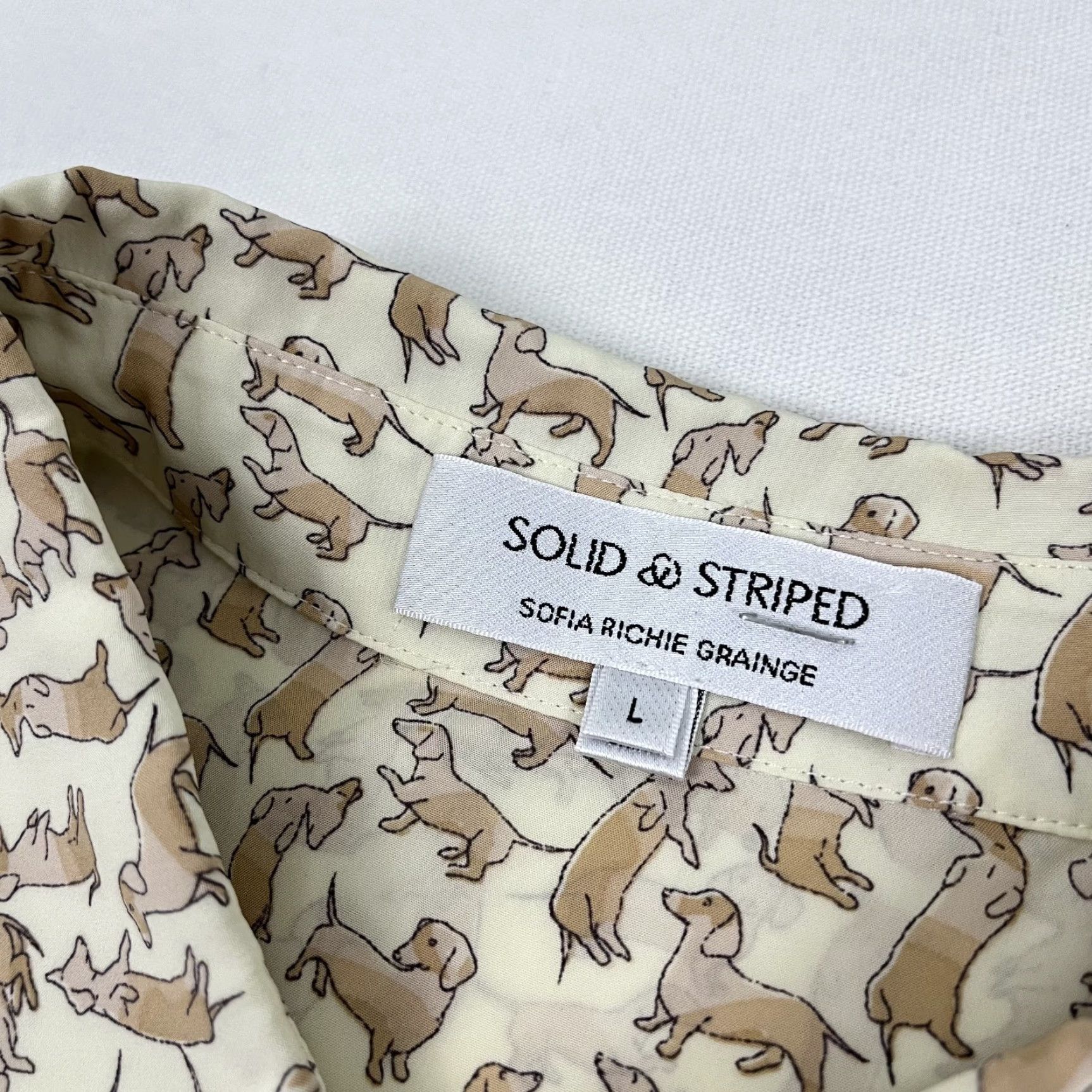 Solid & Striped Solid & Striped Sofia Richie Grainge Blouse Womens Large Dachshund Dog Sheer Top Size L / US 10 / IT 46 - 2 Thumbnail