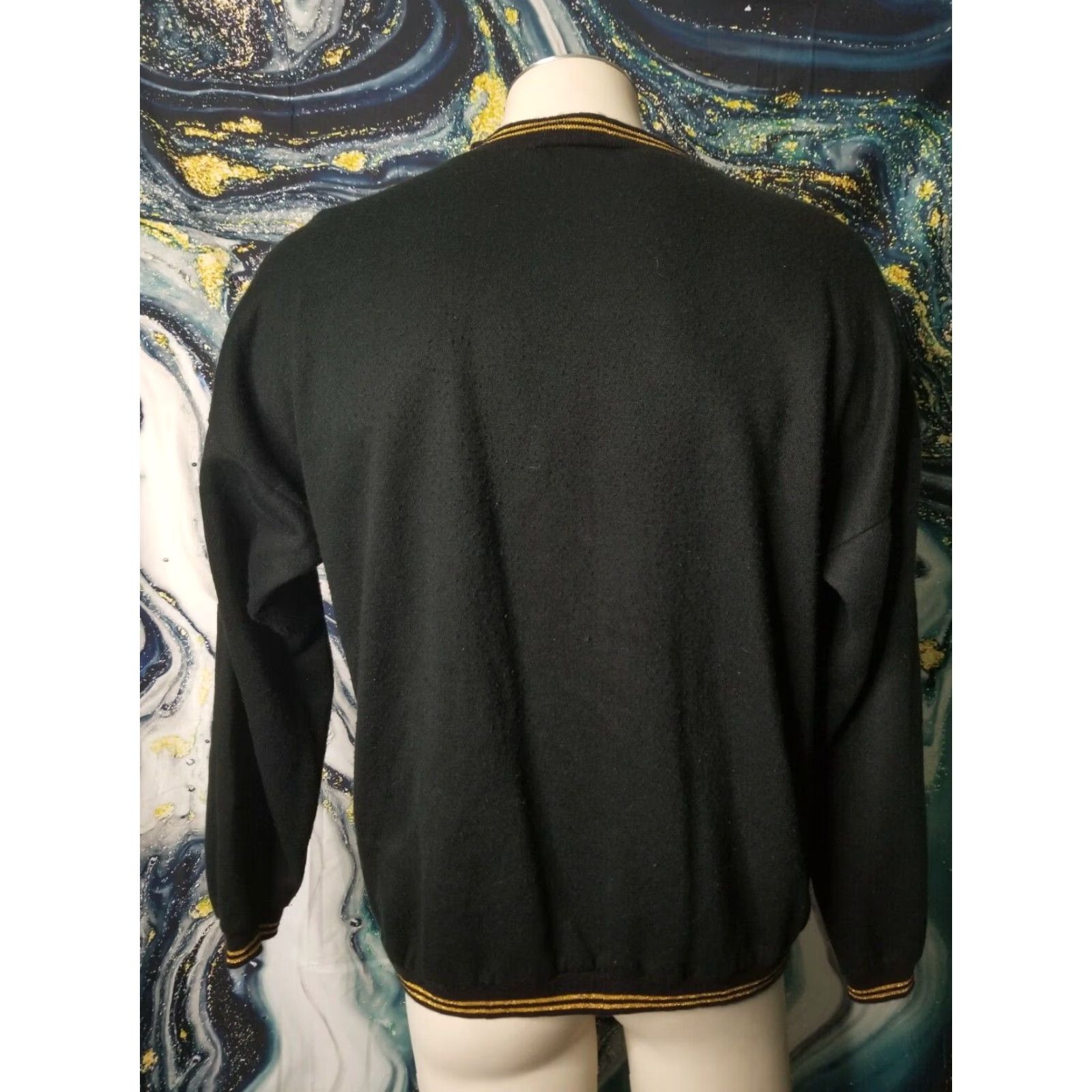 Vintage VINTAGE Stepping Up Sweater 2X 18W Black Glitter Poinsetta Christmas Holiday Ugly Sweater Winter Pullover Crew Neck Long Sleeve Womens Size XXL / US 16-18 / IT 52-54 - 2 Thumbnail