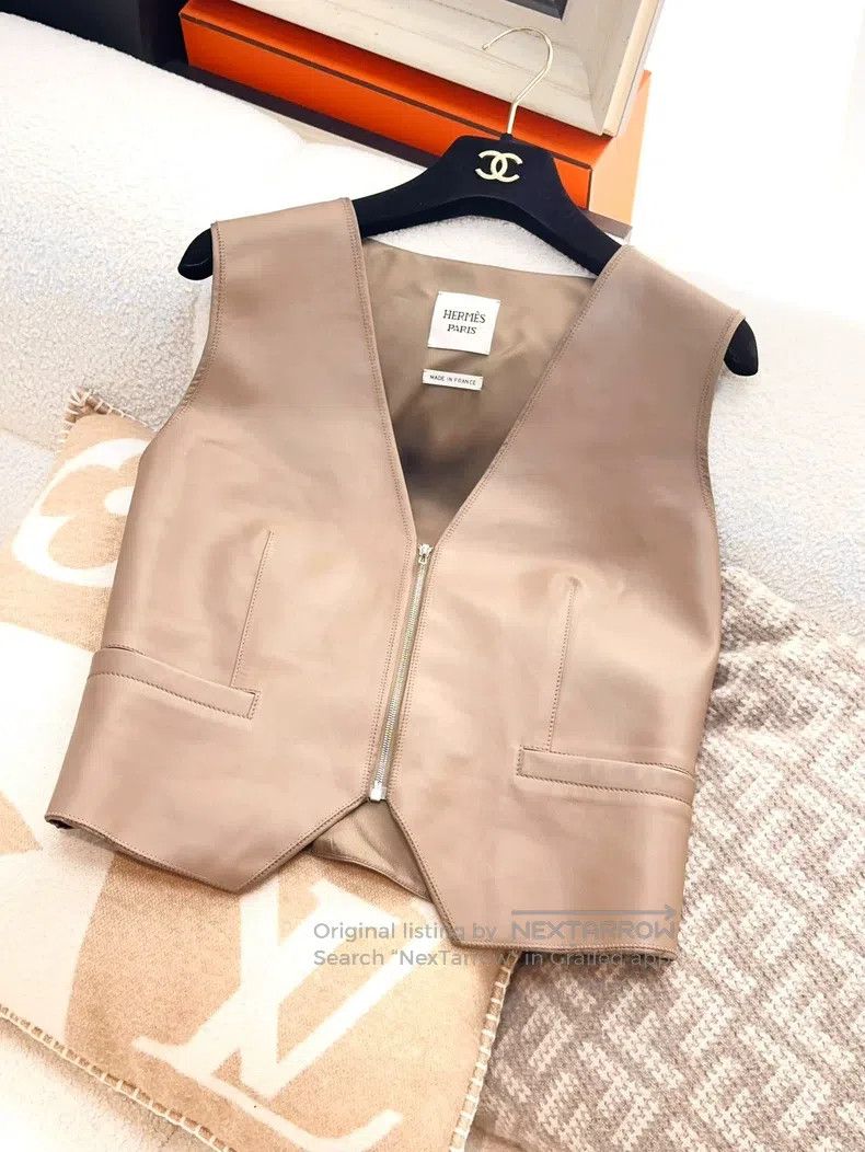 Hermes Hermes Women's Caramel Leather Vest Size XS / US 0-2 / IT 36-38 - 1 Thumbnail