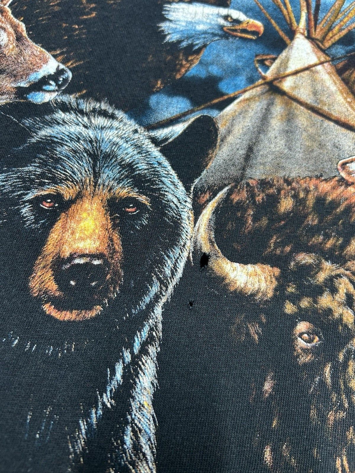 Vintage Vtg t shirt deer eagle bear wolf native animal nature large Size US L / EU 52-54 / 3 - 3 Thumbnail