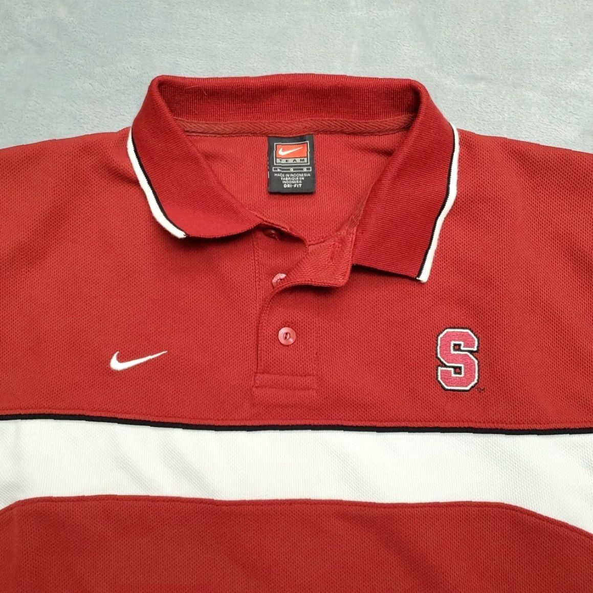 Nike VINTAGE Nike Polo Shirt Mens L Red Dri-FIT Team Short Sleeve Casual College Size US L / EU 52-54 / 3 - 3 Thumbnail