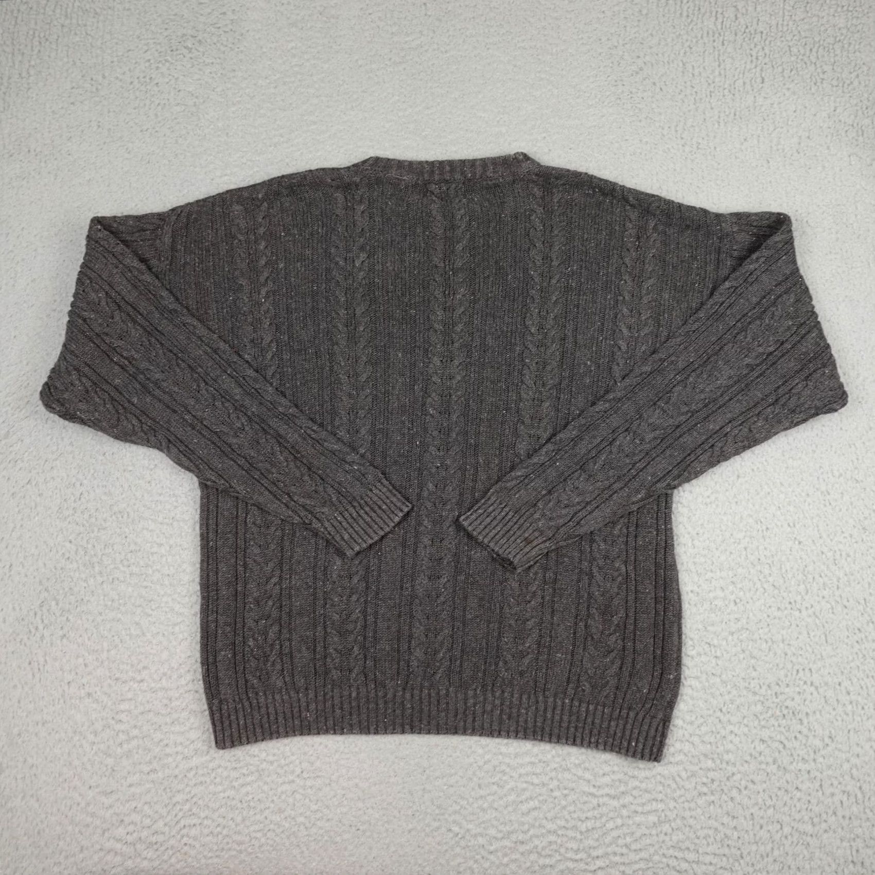 4SDESIGNS VINTAGE Duplex Designs Sweater Mens XL Gray Cable Knit Crewneck Pullover 90s Size US XL / EU 56 / 4 - 6 Thumbnail