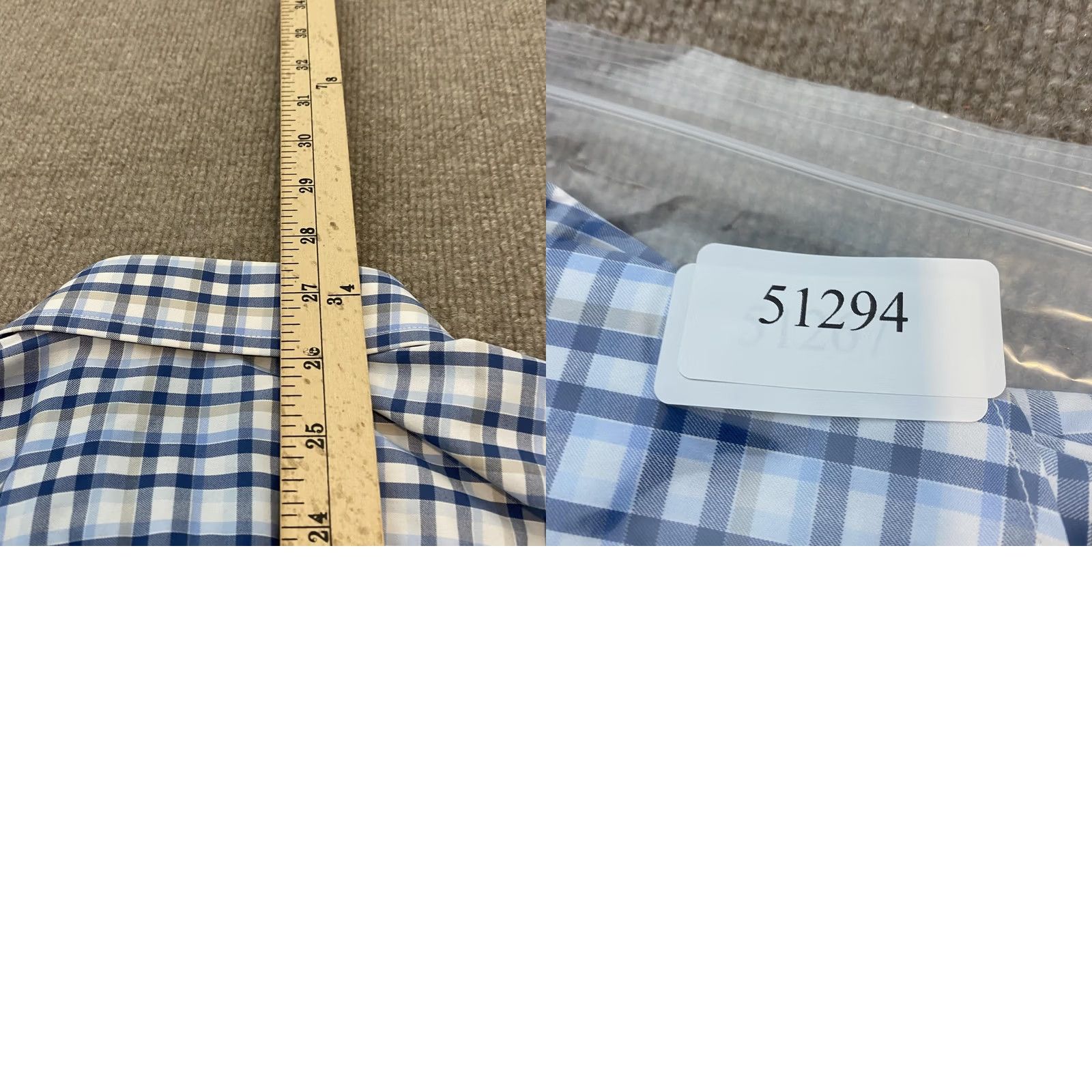 UNTUCKit UNTUCKit Shirt Mens Small Blue Check Sardinia Slim Fit Long Sleeve Perfomance Size US S / EU 44-46 / 1 - 8 Thumbnail