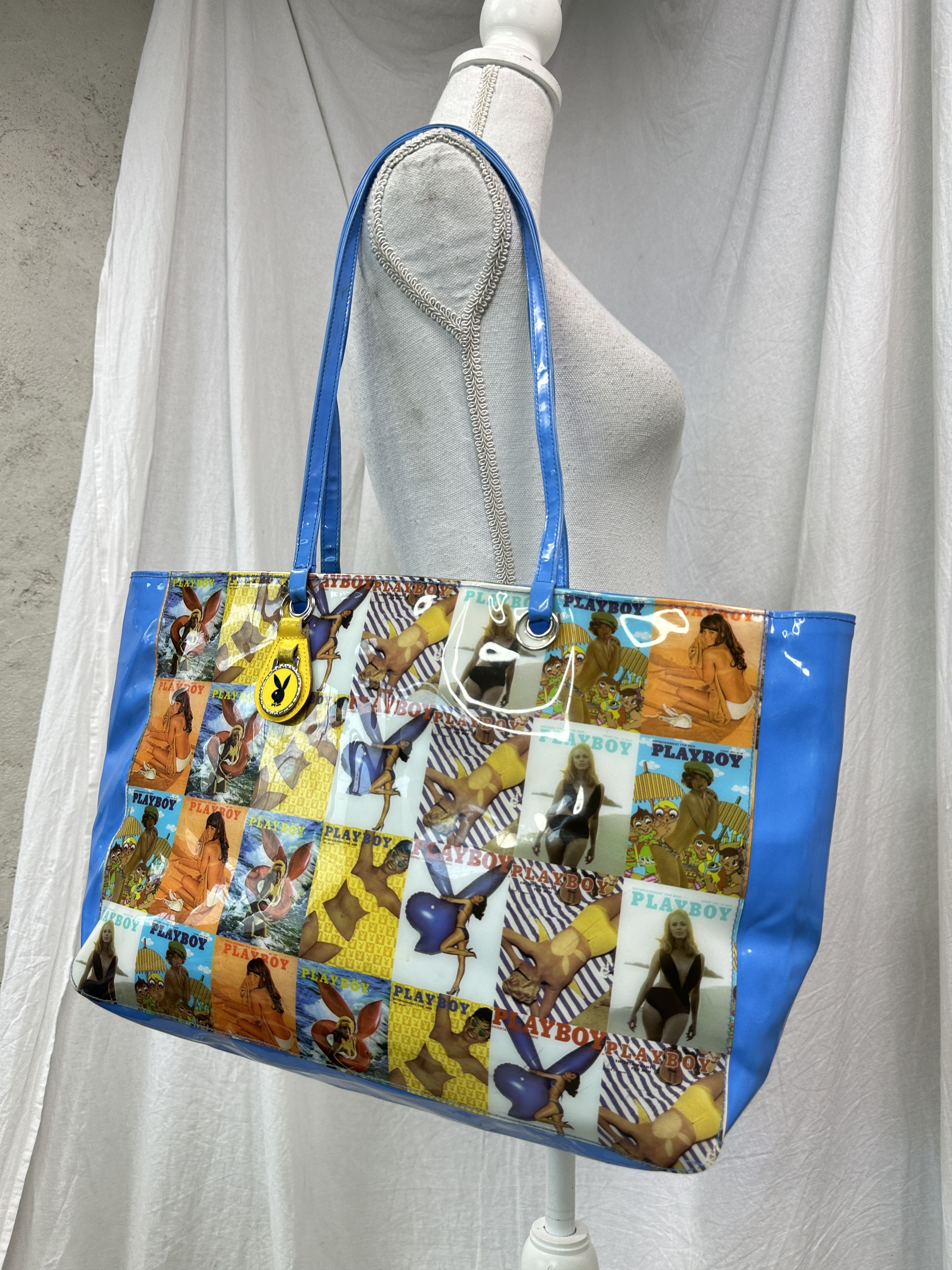 Playboy intage Playboy Gazette Print Patent Leather Tote Bag 00s Size ONE SIZE - 1 Thumbnail
