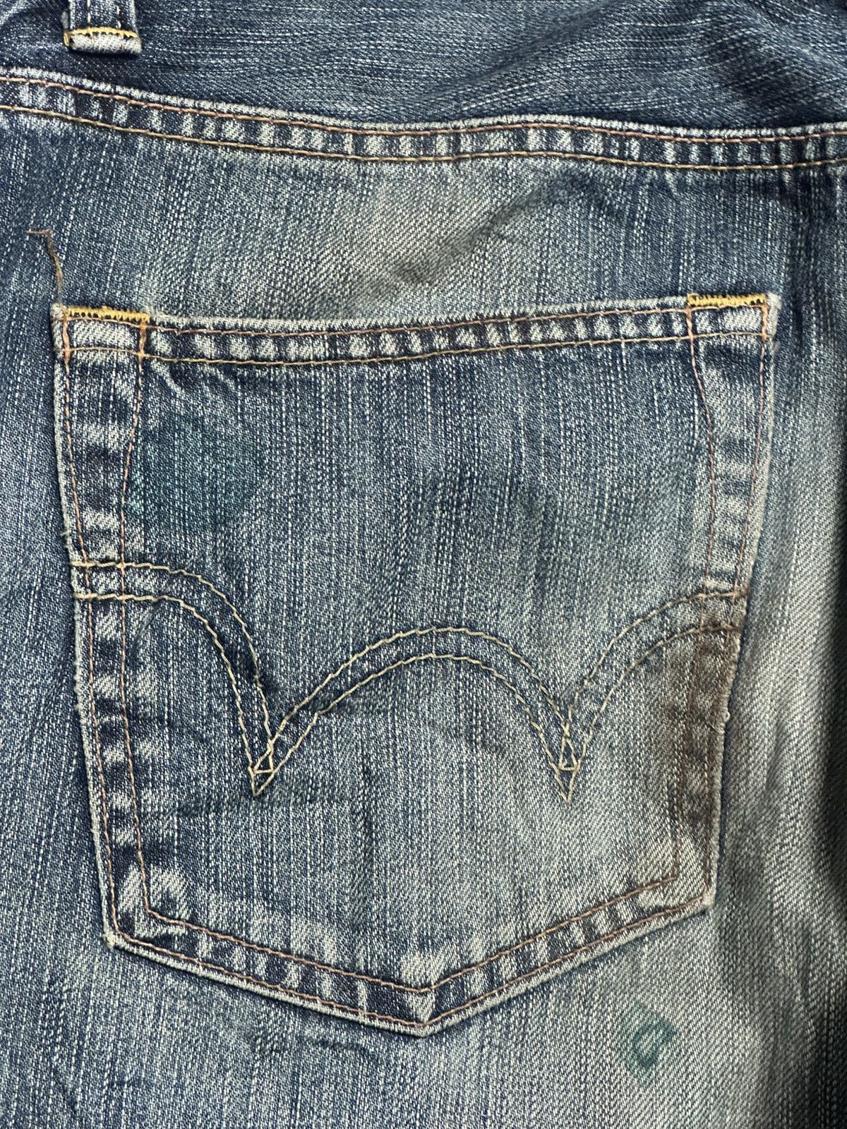 Edwin Edwin 503 Premium Straight Leg Japan Jeans Distressed Faded Size US 33 - 7 Thumbnail