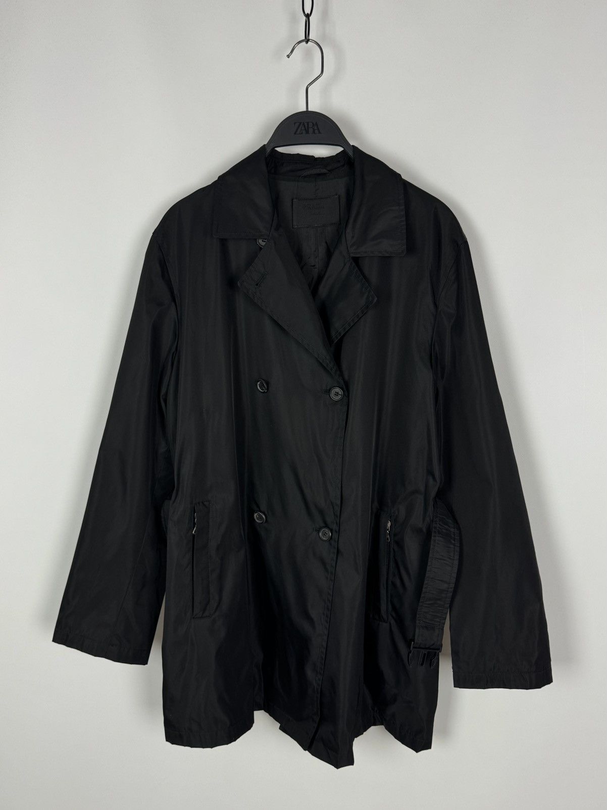 Prada Prada Milano Nylon Black Midi Women’s Trench Coat Size S / US 4 / IT 40 - 15 Thumbnail