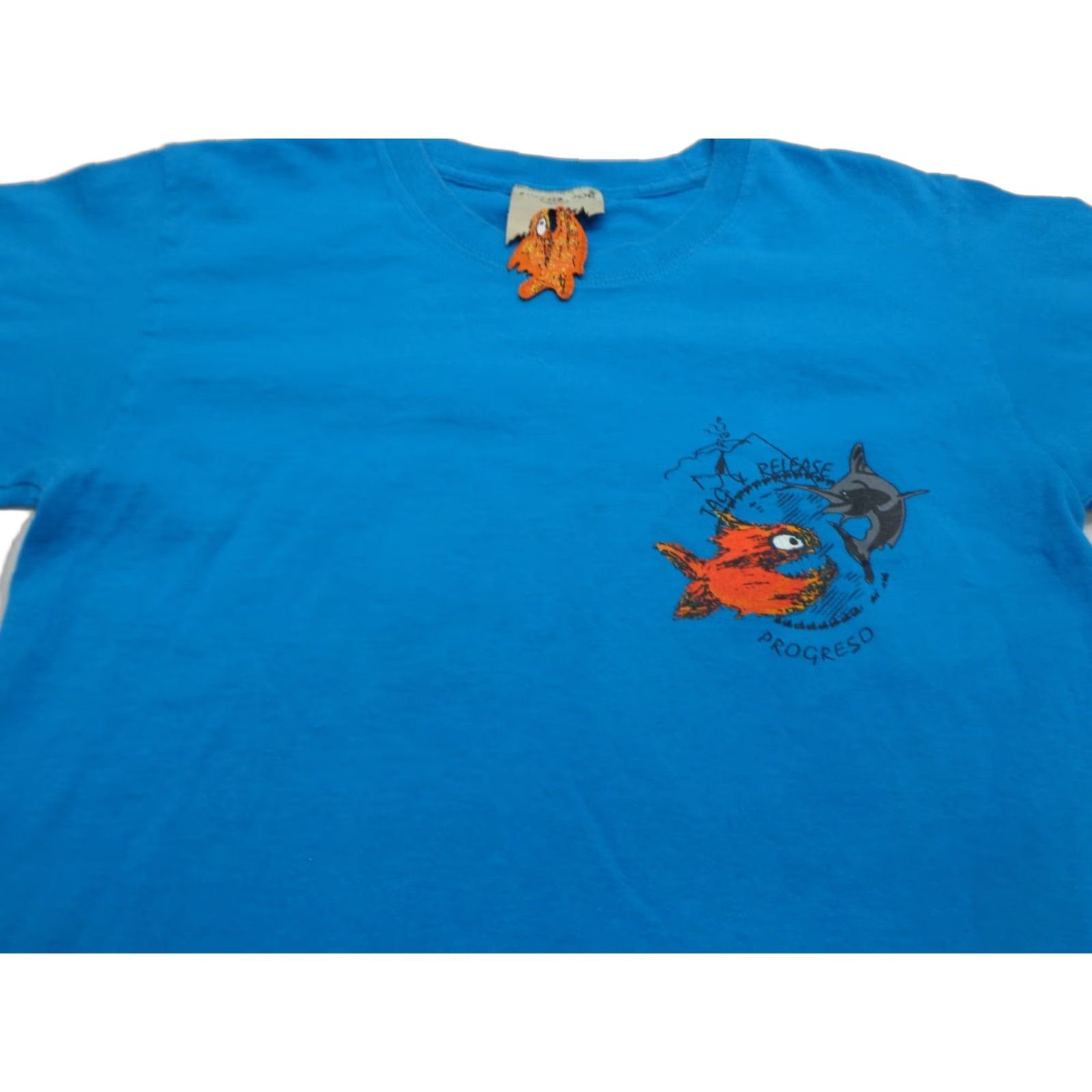 Vintage Pirana Joe Progeso Mexico Tag & Release Blue T Shirt Size Small Shirt Mens 100% Cotton Crew Neck Short Sleeve Blue Size US S / EU 44-46 / 1 - 1 Thumbnail
