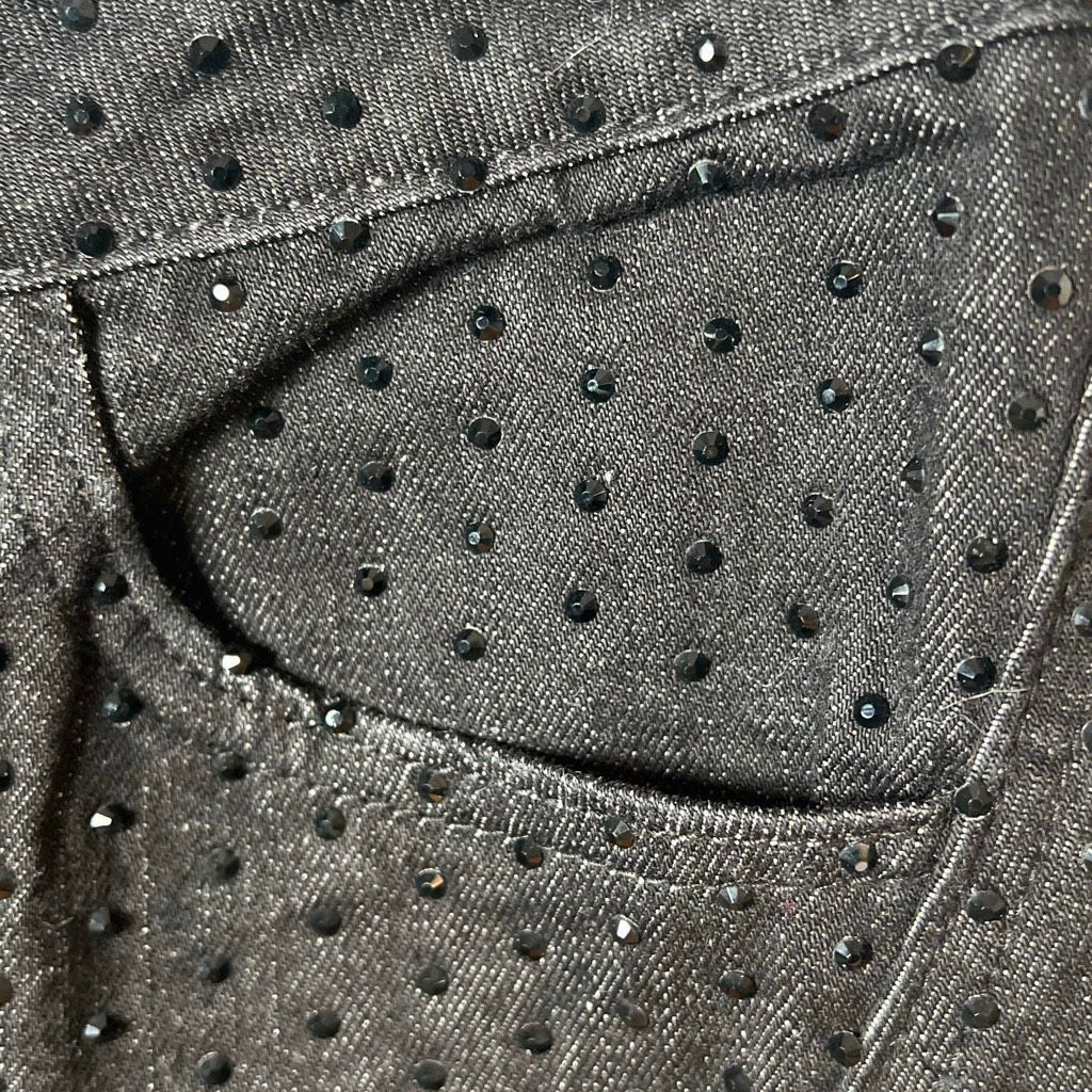 Self-Portrait Self-Portrait Black Rhinestone Embellished Straight Denim Jeans Size 26 Size 26" / US 2 / IT 38 - 10 Thumbnail