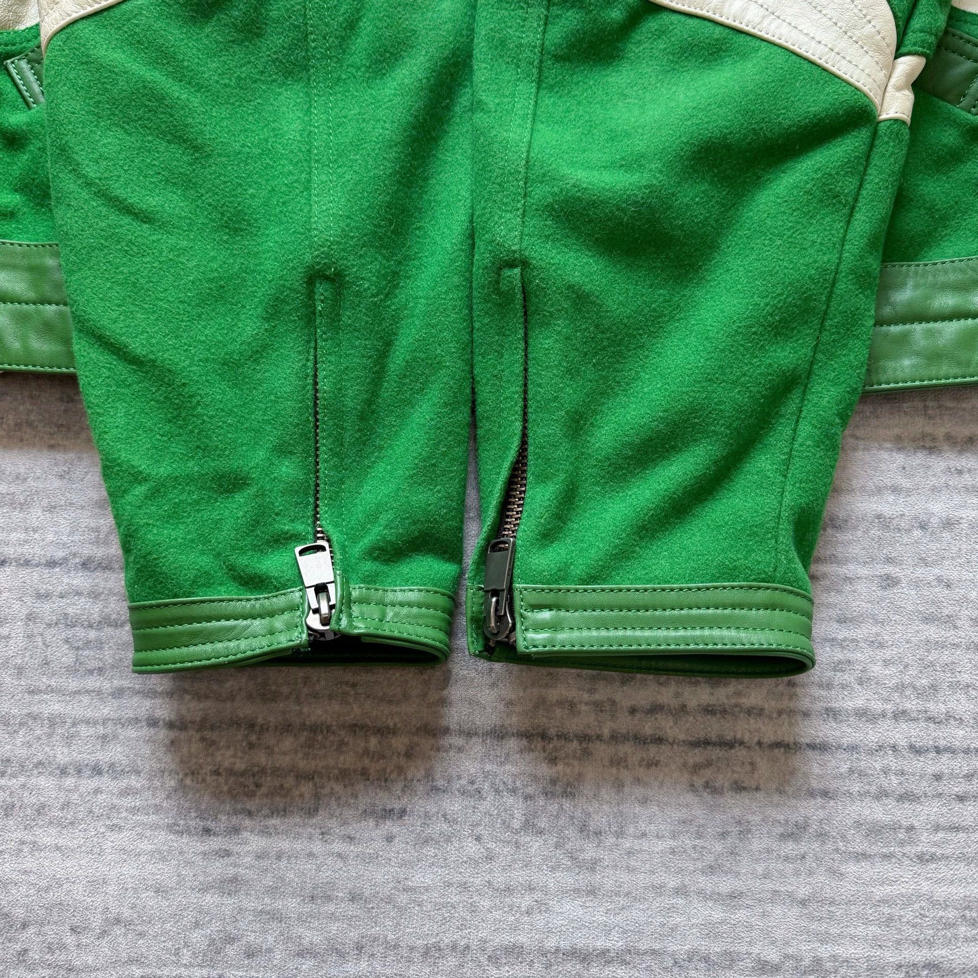 Andersson Bell Andersson Bell WhiteGreen Leather Sleeve Varsity Jacket Size US S / EU 44-46 / 1 - 5 Thumbnail