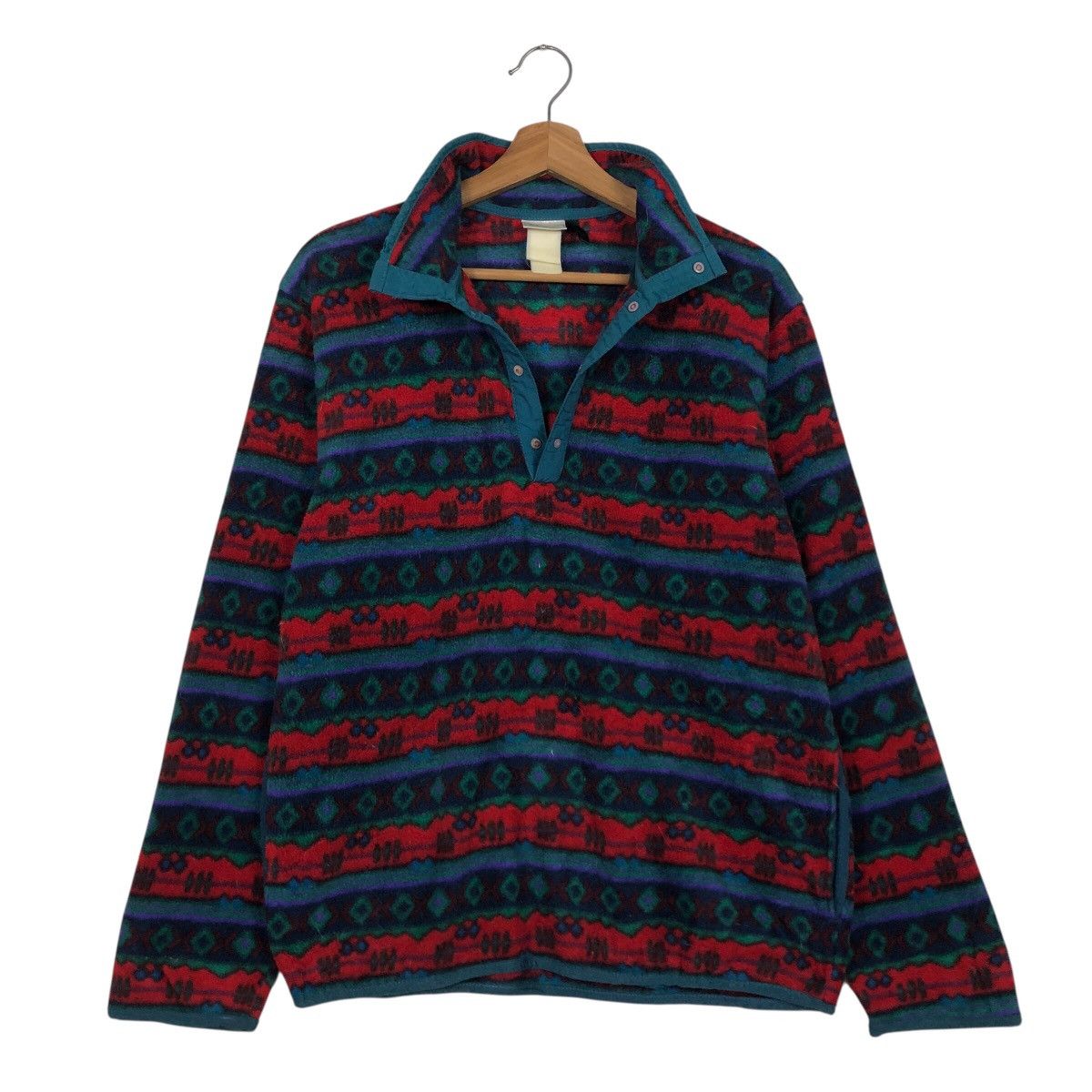 Japanese Brand 📌Vintage Fleece Jacket L.L.Bean Navajo Native Aztec Design Size US M / EU 48-50 / 2 - 9 Thumbnail
