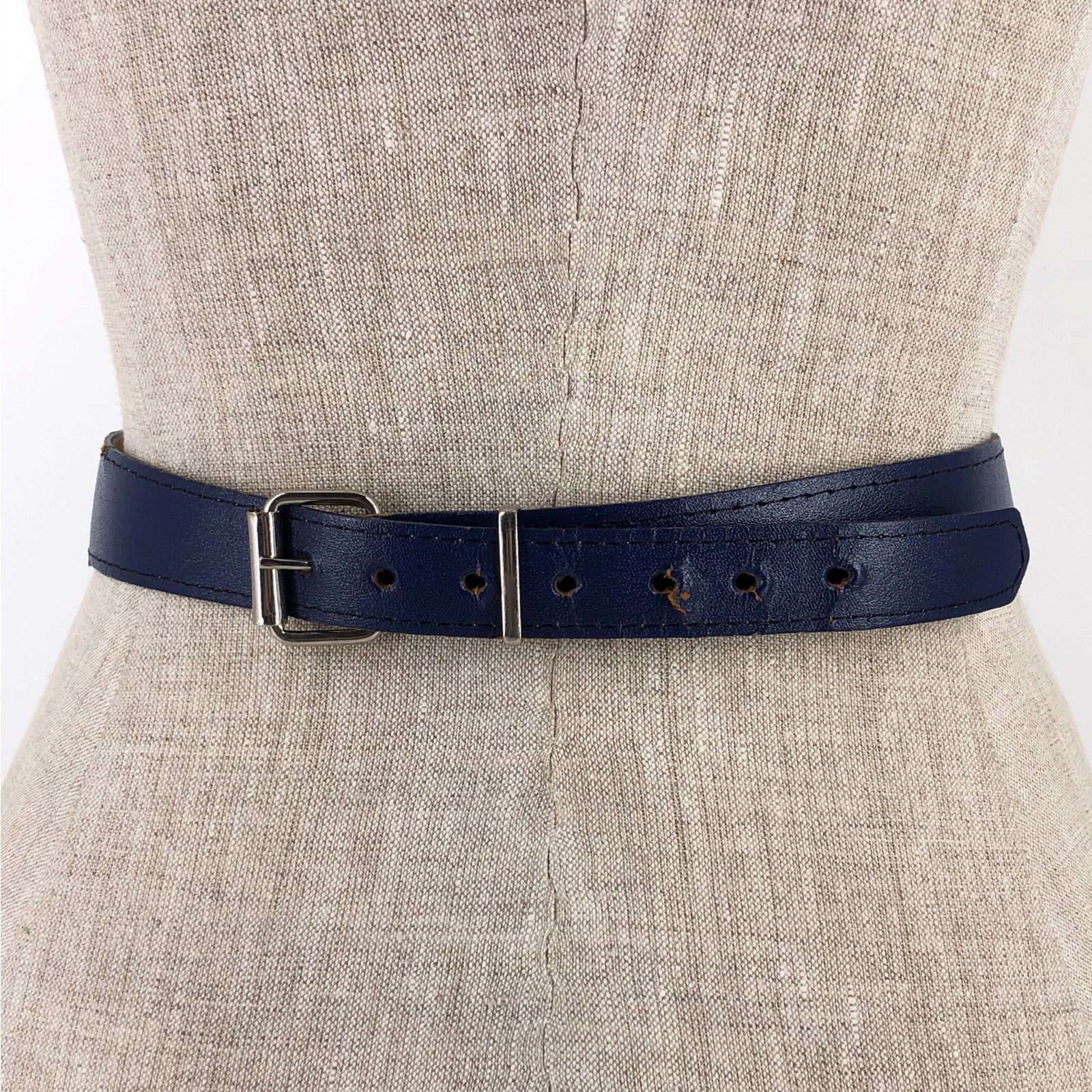Vintage 80s asymmetrical navy blue belt 1980s vintage Size ONE SIZE - 2 Thumbnail