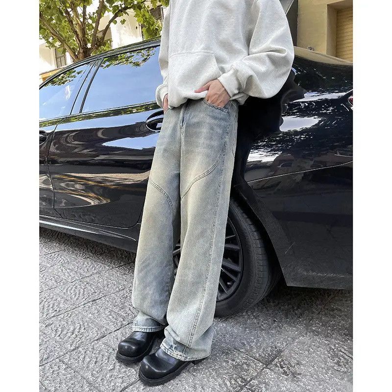 Japanese Brand Retro loose straight leg micro flared jeans Size US 32 / EU 48 - 4 Thumbnail
