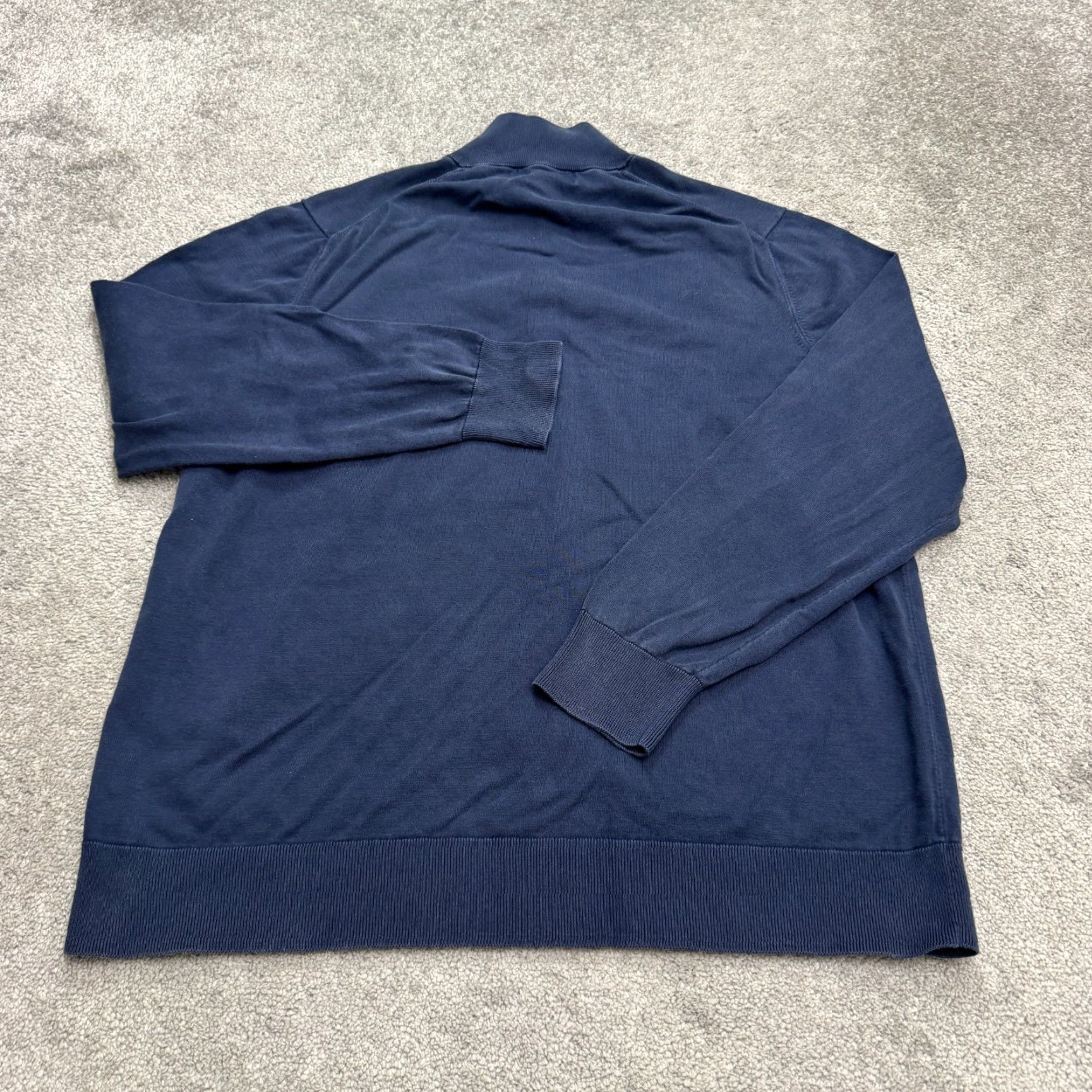 Brooks Brothers Brooks Brothers 1/2 Zip Pullover Sweatshirt Mens XXL Navy Blue Mock Neck Casual Knit Cotton Regular Long Sleeve Size US XXL / EU 58 / 5 - 2 Thumbnail