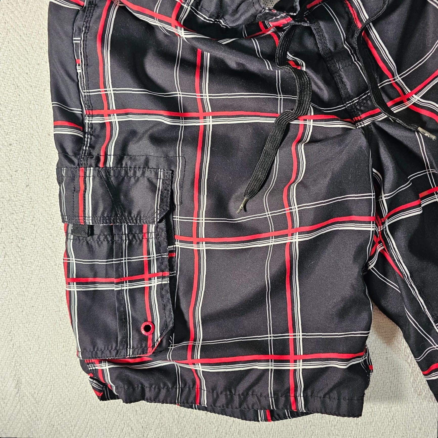 Ocean Pacific OP Ocean Pacific Swim Trunks Board Shorts Men's Black Plaid Size L 36-38 Size US 33 - 3 Thumbnail