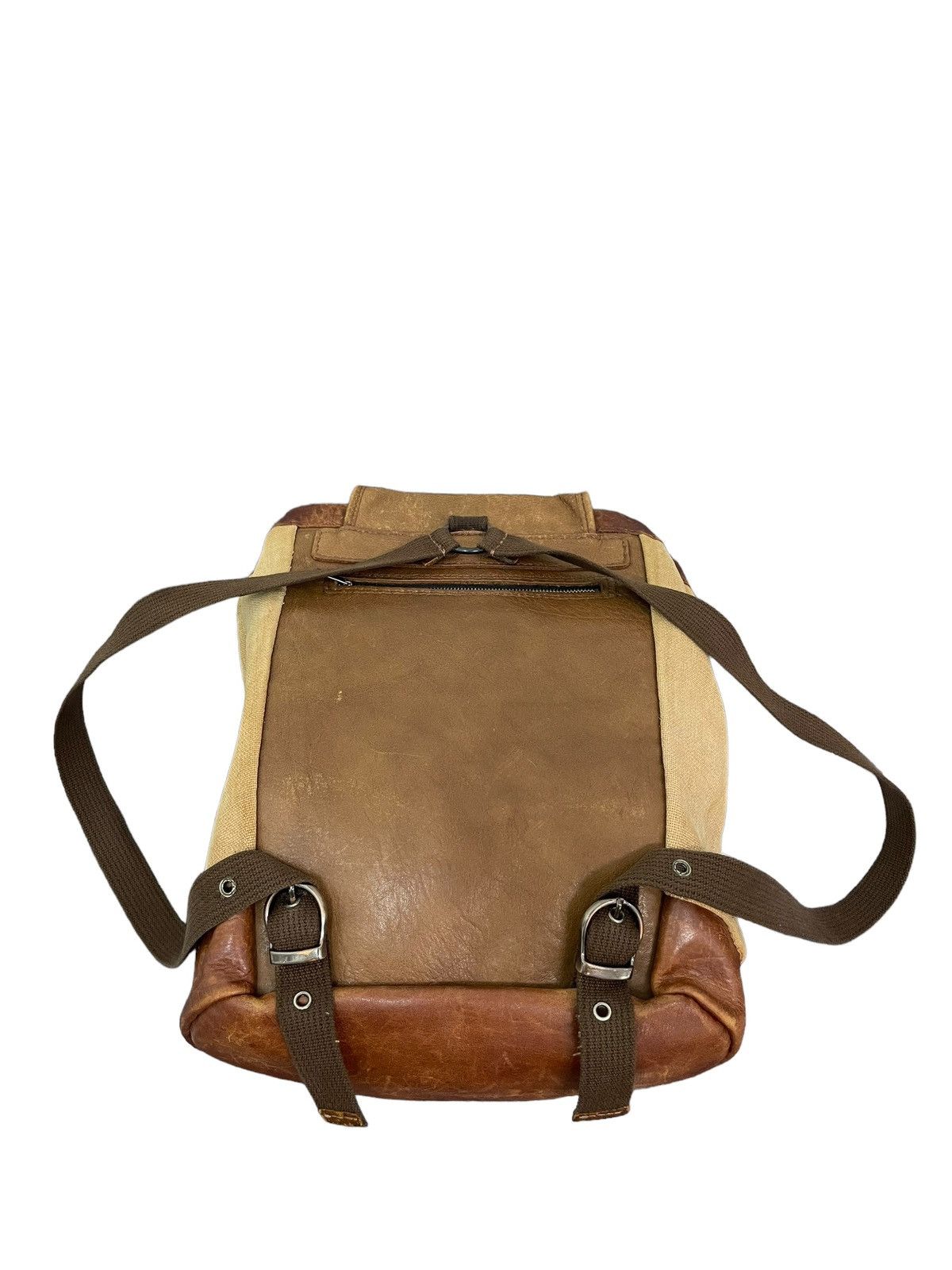 Genuine Leather Leather Linen Backpack Vtg Unknown Japan Bag 2🟩 Size ONE SIZE - 12 Thumbnail