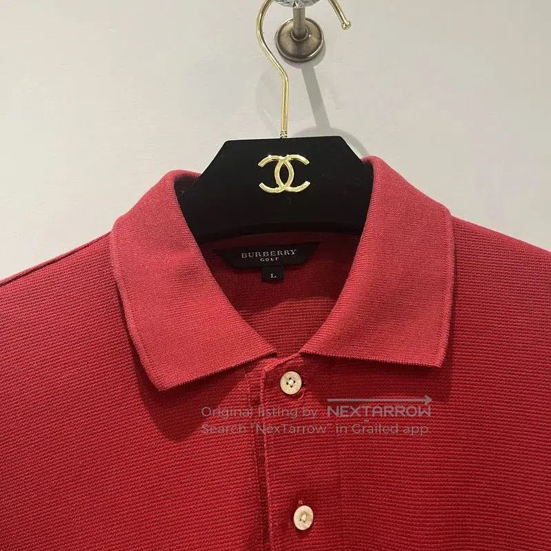 Burberry Burberry Red Short-Sleeve Cotton Polo T-Shirt. Size US L / EU 52-54 / 3 - 4 Thumbnail