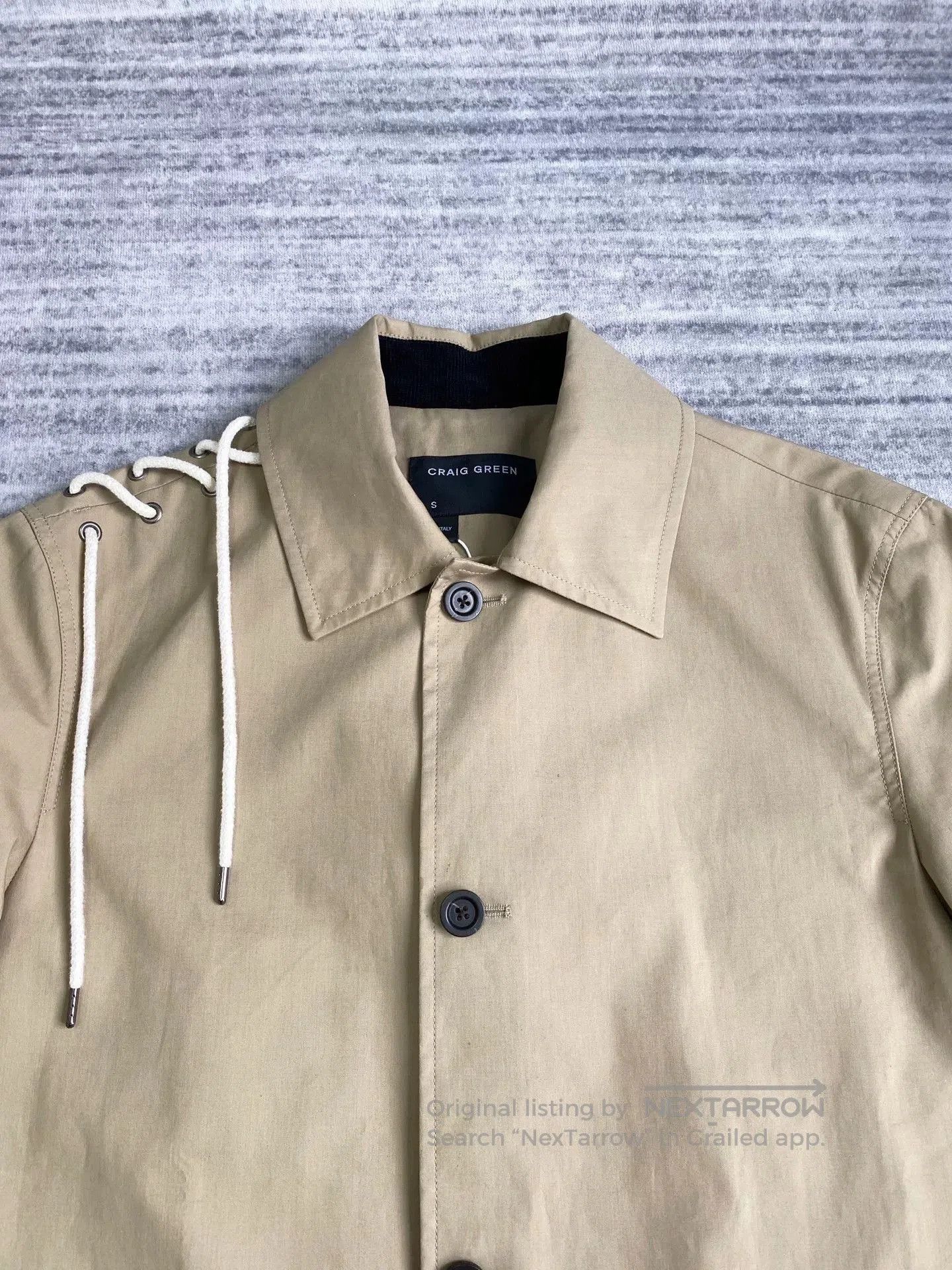 Craig Green khaki drawstring belt trench coat. Size US S / EU 44-46 / 1 - 5 Thumbnail