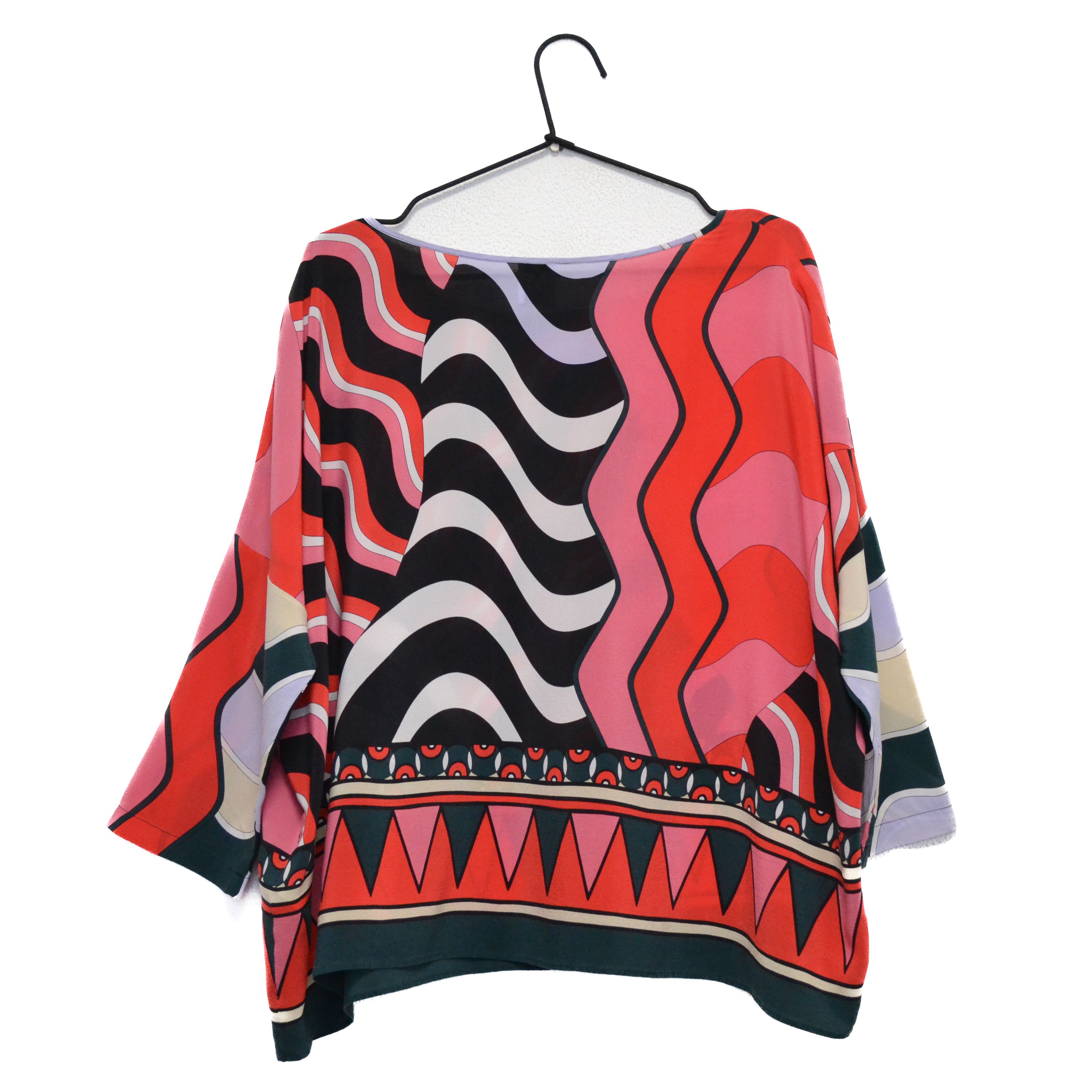 Missoni Missoni "M" 100% Silk Abstract Pattern Blouse Size L / US 10 / IT 46 - 8 Thumbnail
