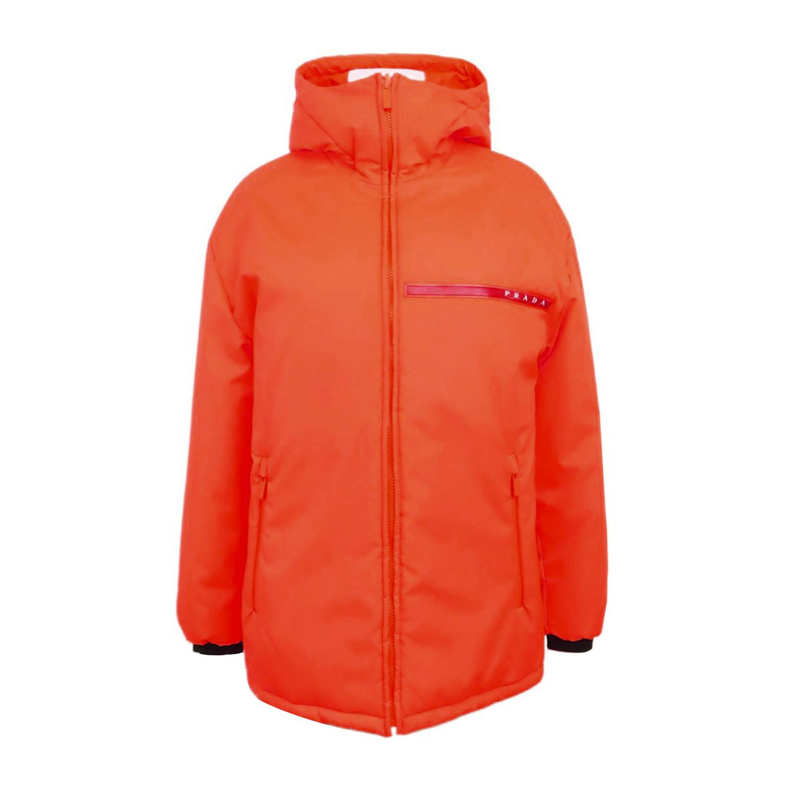 Prada Prada Orange Logo Hooded Long Sleeve Jacket - dmc Size S / US 4 / IT 40 - 1 Thumbnail