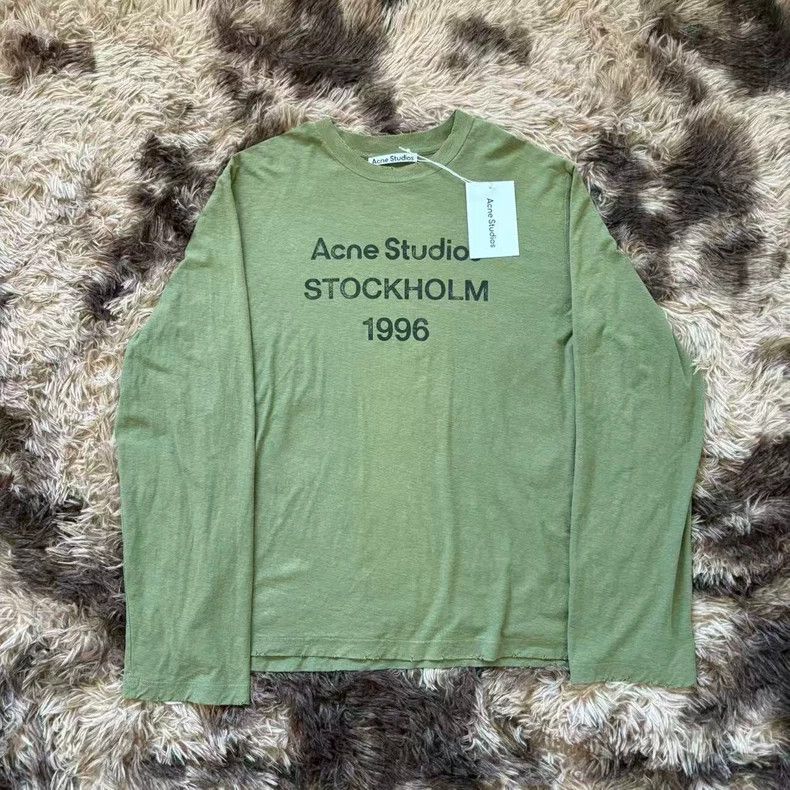 Acne Studios Acne Studios 1996 Green Long Sleeve Tee Size US S / EU 44-46 / 1 - 1 Thumbnail