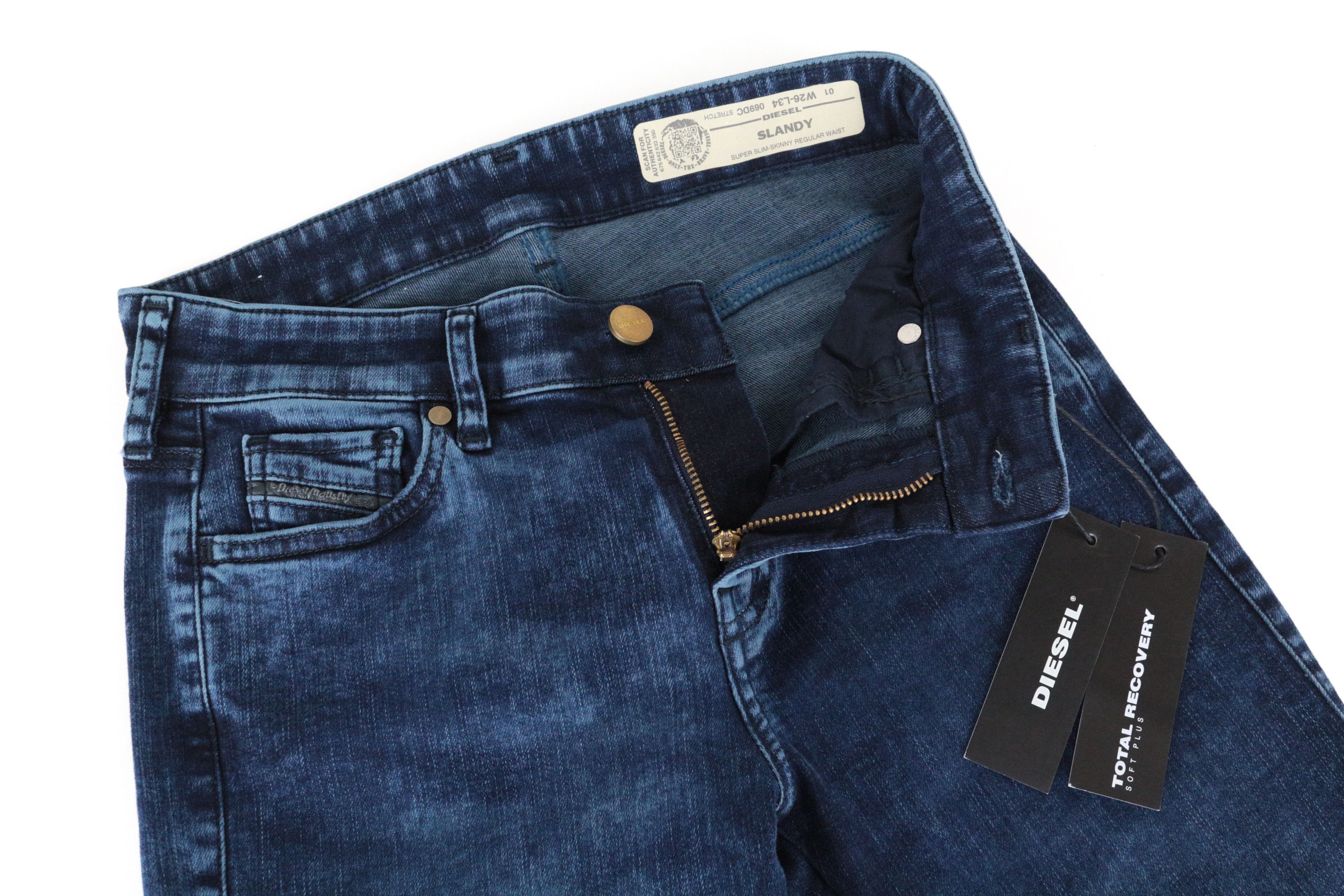 Diesel SLANDY 069DC W26/L34 Blue Stretch Jeans 63885 Size 26" / US 2 / IT 38 - 3 Thumbnail
