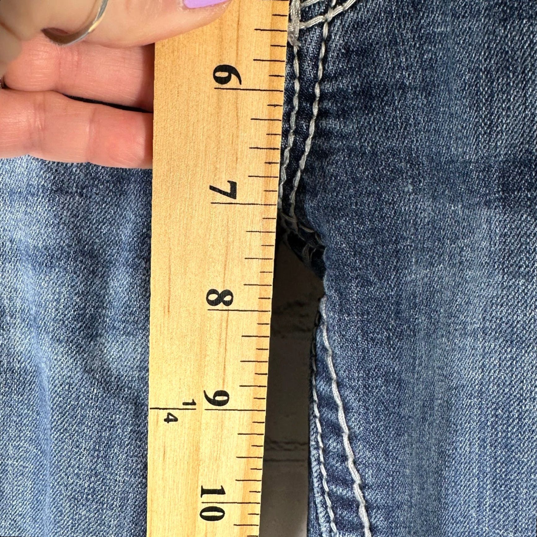 Vintage Rock Revival Jeans 29 Gina Straight Medium Wash Sequin Embroidered Logo Pockets Y2K Western Womens Jeans Size 29" - 5 Thumbnail