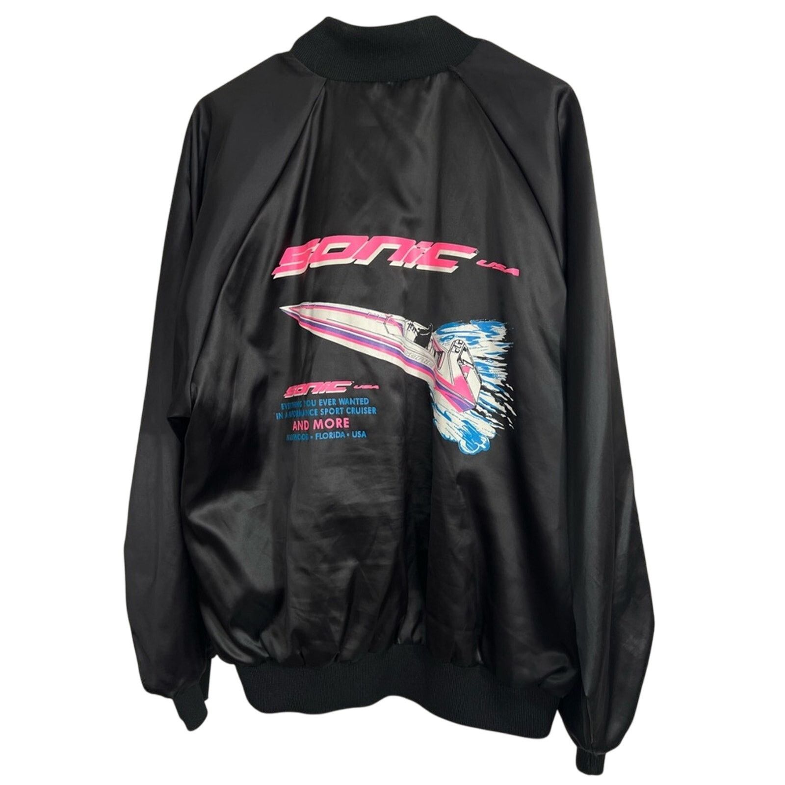 Auburn Sportswear Vintage 80s Sonic Power Boats Satin Racing Jacket XL CLEAN Size US XL / EU 56 / 4 - 1 Thumbnail