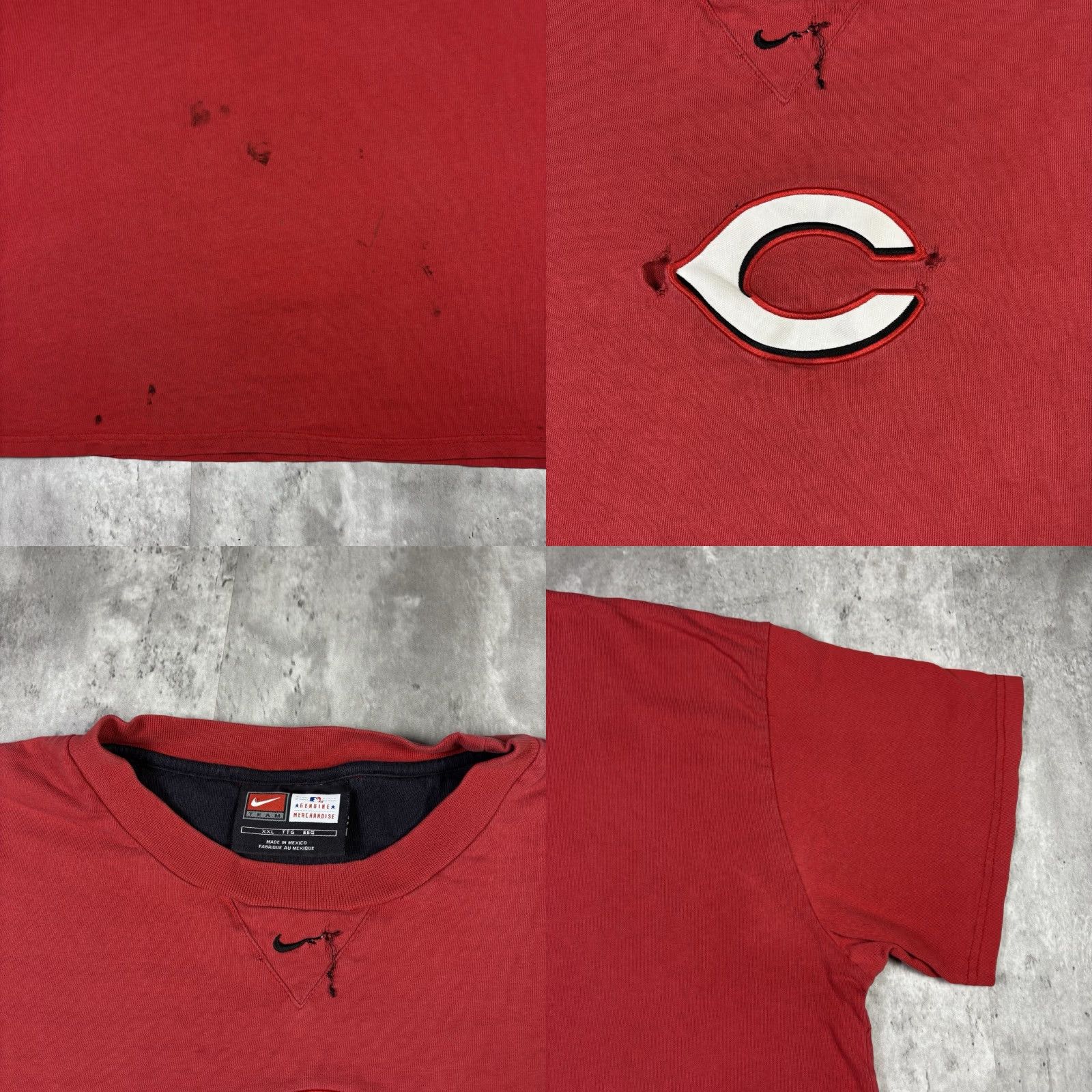 Nike VINTAGE Nike Cincinnati Reds Shirt T Shirt Mens 2XL Red Crew Neck Short Sleeve MLB Team Center Swoosh 90s Size US XXL / EU 58 / 5 - 8 Thumbnail