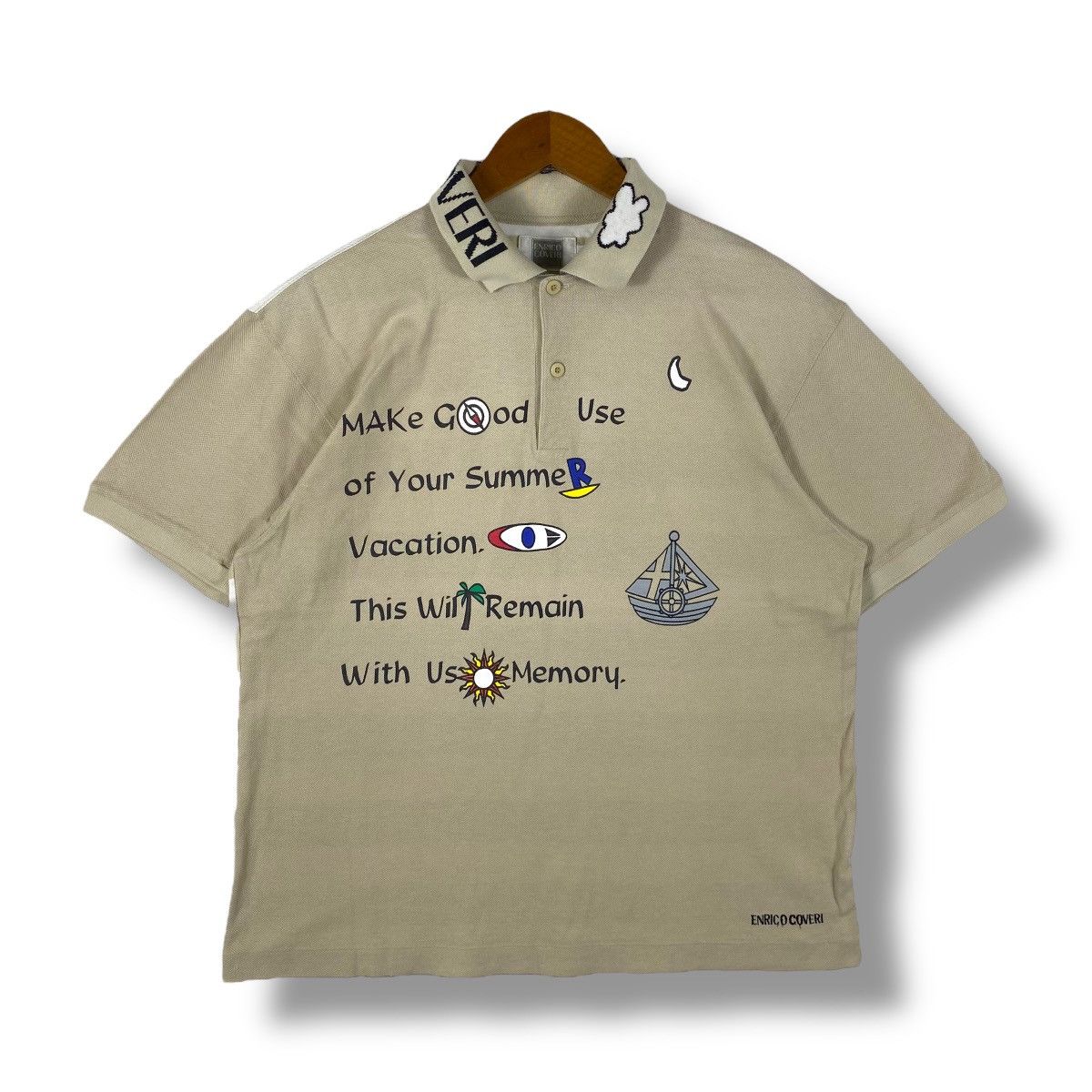 Enrico Coveri × Vintage Vintage 90's ENRICO COVERI Italian Designer Polo Shirt Size US L / EU 52-54 / 3 - 1 Thumbnail