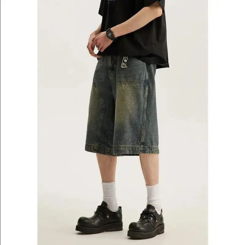 Japanese Brand Retro straight leg wide leg denim shorts Size US 32 / EU 48 - 6 Thumbnail