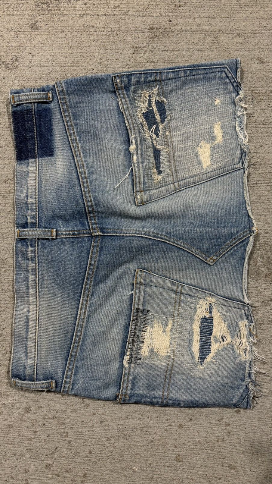Undercover Undercover AW2005 Arts & Craft Boro Heart Denim Skirt Size 31" - 8 Thumbnail