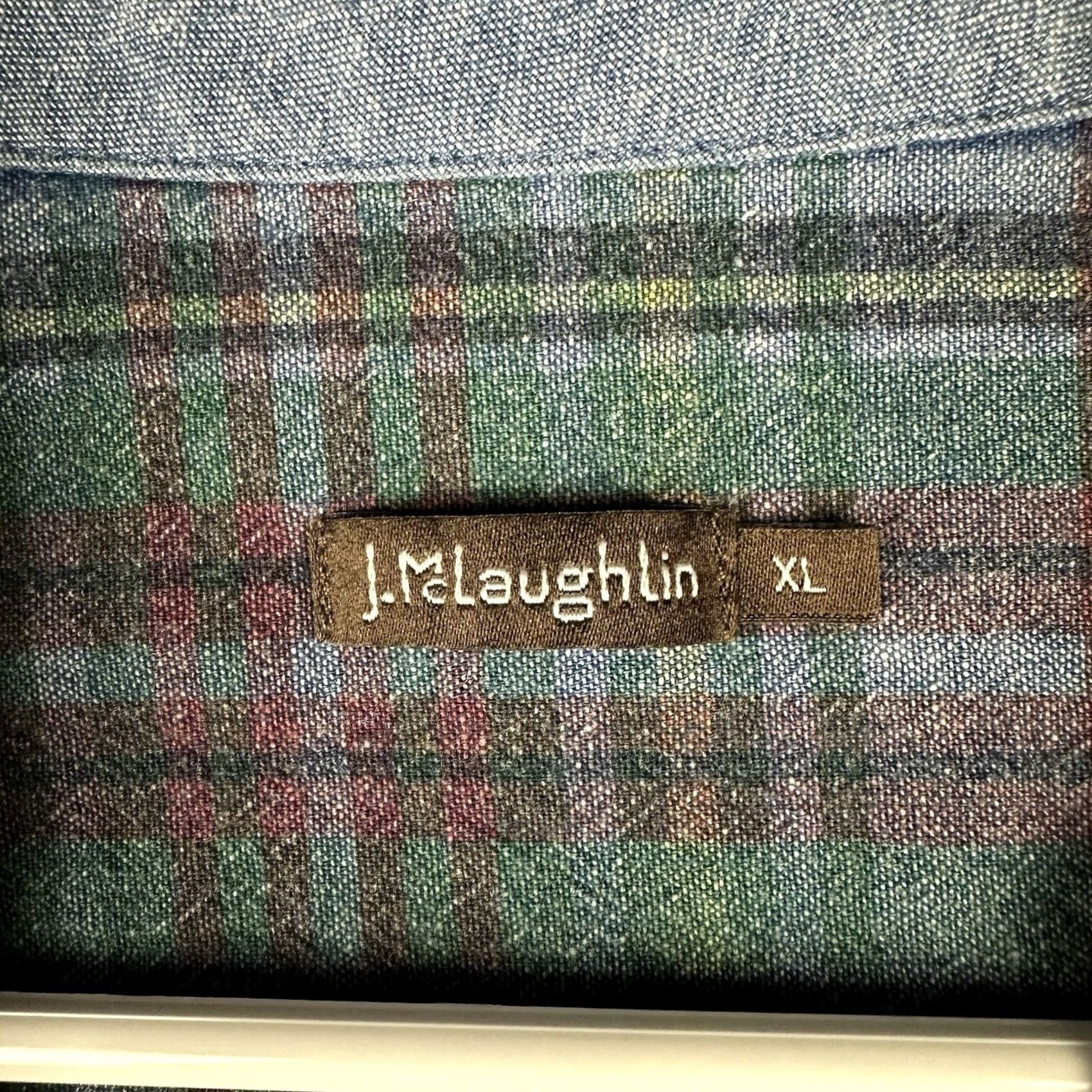 J.McLaughlin J McLaughlin Shirt Mens XL Blue Red Plaid Long Sleeve Button Down Casual EUC Size US XL / EU 56 / 4 - 4 Thumbnail