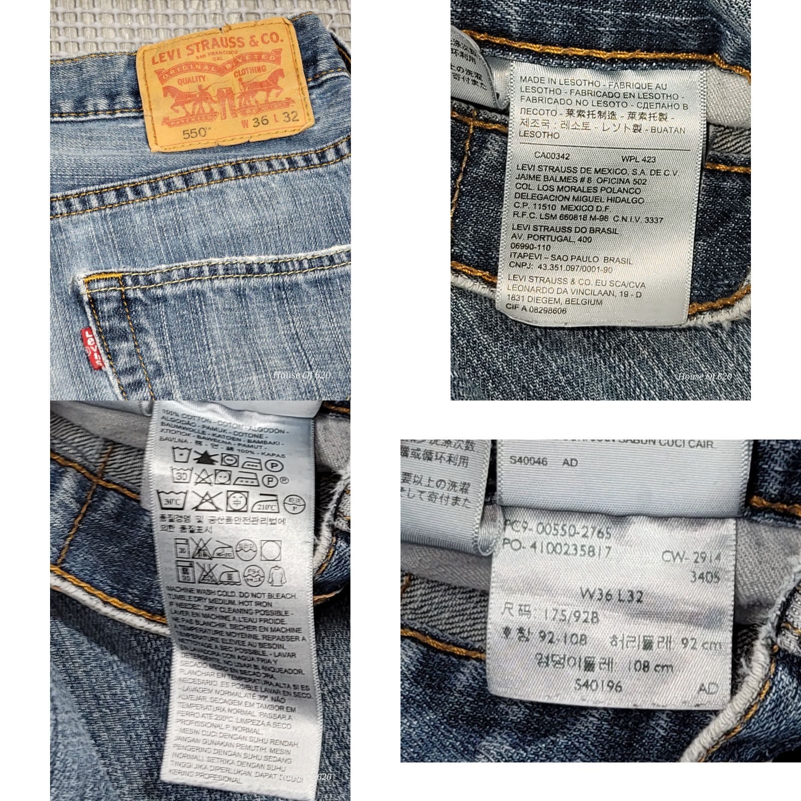 Levi's Levi's 550 Jeans 36X32 Relaxed Tapered Denim Blue 90s Grunge USA Vintage Mens Jeans Size US 36 / EU 52 - 8 Thumbnail