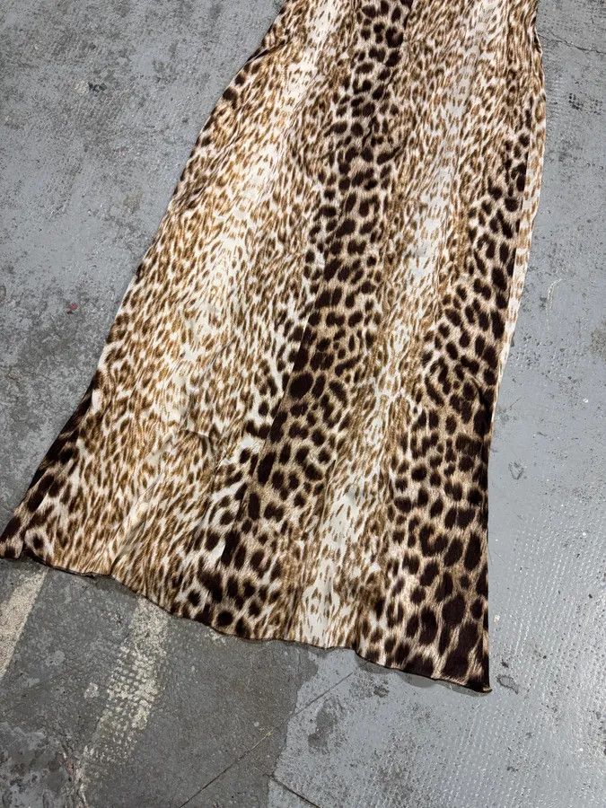Just Cavalli 2000s Cavalli White Leopard Print Long Silk Dress Size M / US 6-8 / IT 42-44 - 5 Thumbnail